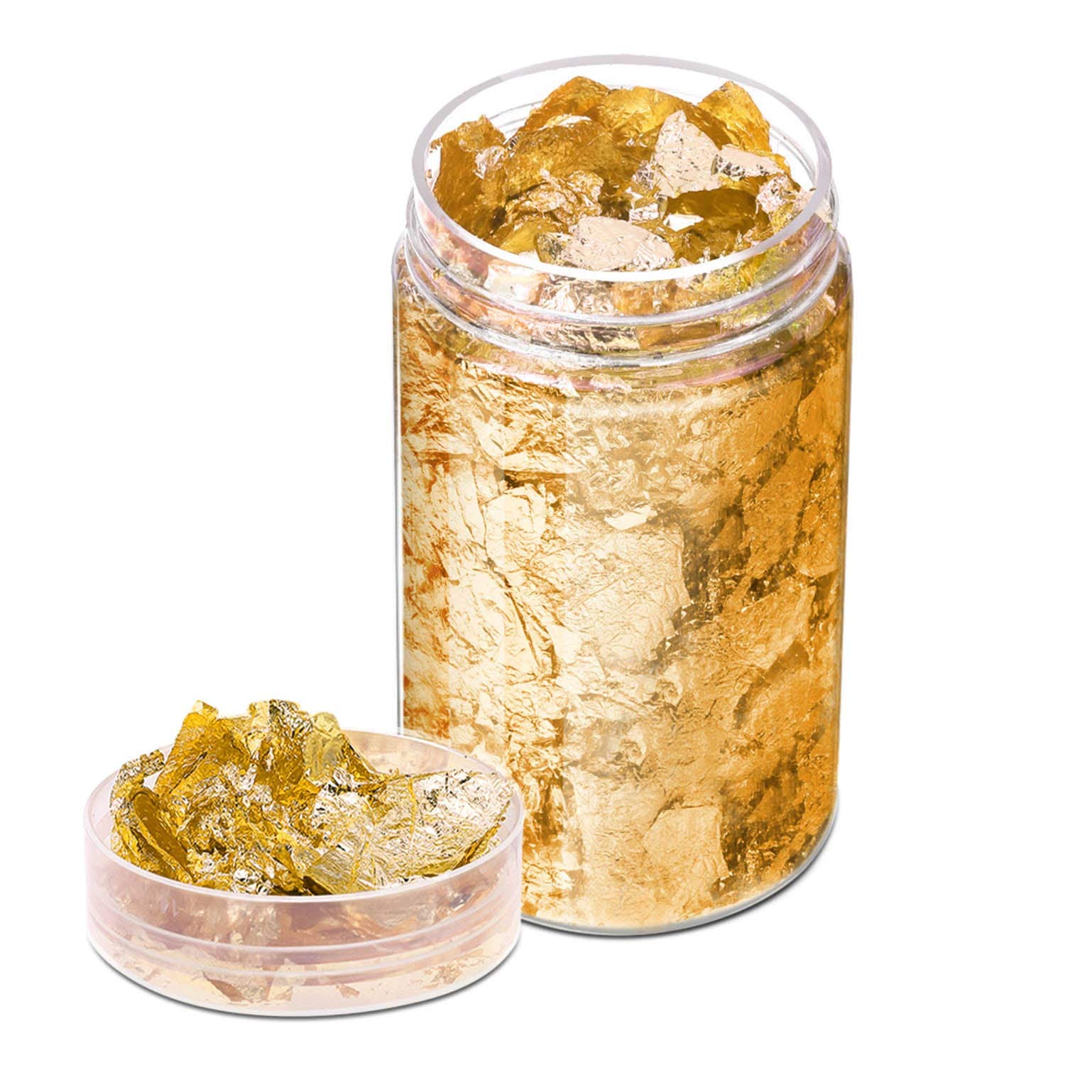 Paxcoo 15 Grams Gold Foil Flakes for Resin Art, Nail Art, Jewelry Making - Imitation Gold Leaf for DIY Crafts, Epoxy Resin Projects, and Decorative Designs
