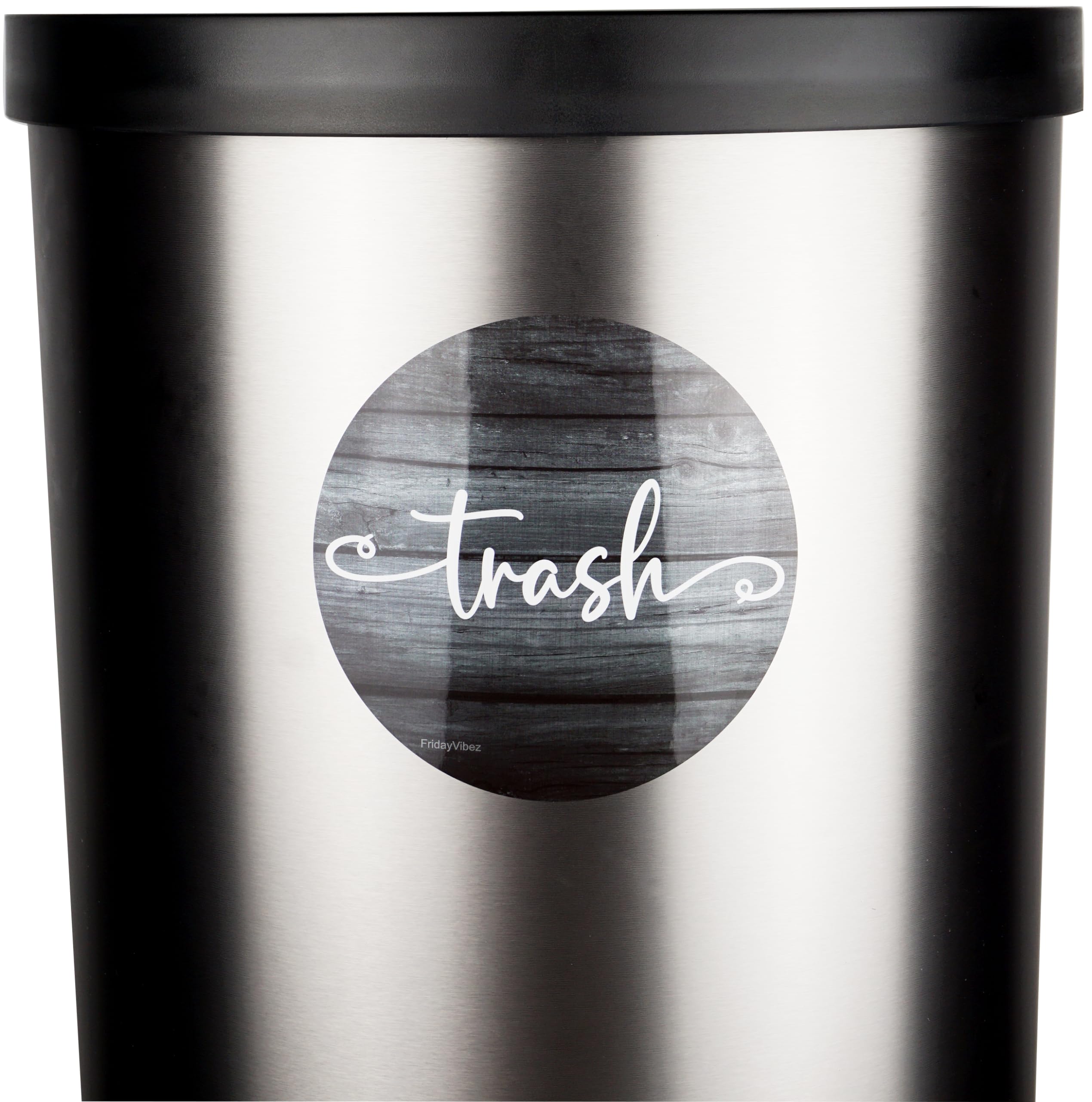 Recycling & Trash Bin Stickers - 6.5 Inch Round Adhesive Decals for Kitchen, Indoor & Outdoor Garbage Cans - Eco-Friendly Waste Sorting Labels for Home, Office & Public Spaces - Perfect for Recycling Bins, Trash Cans & Compost Containers