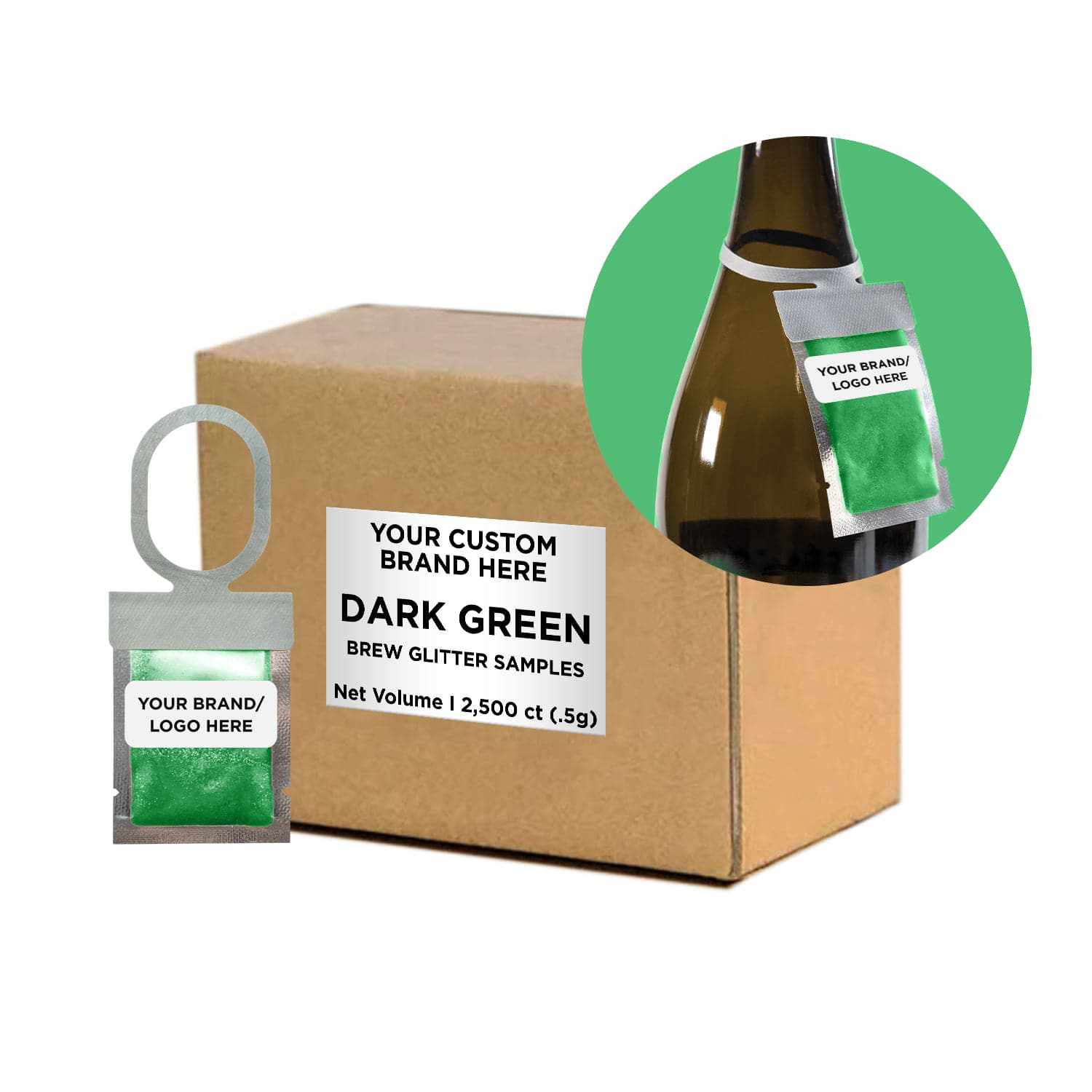 Dark Green Brew Glitter® Necker - Premium Private Label Scarf for Beer Lovers - Perfect for Brewery Visits, Beer Festivals & Outdoor Adventures