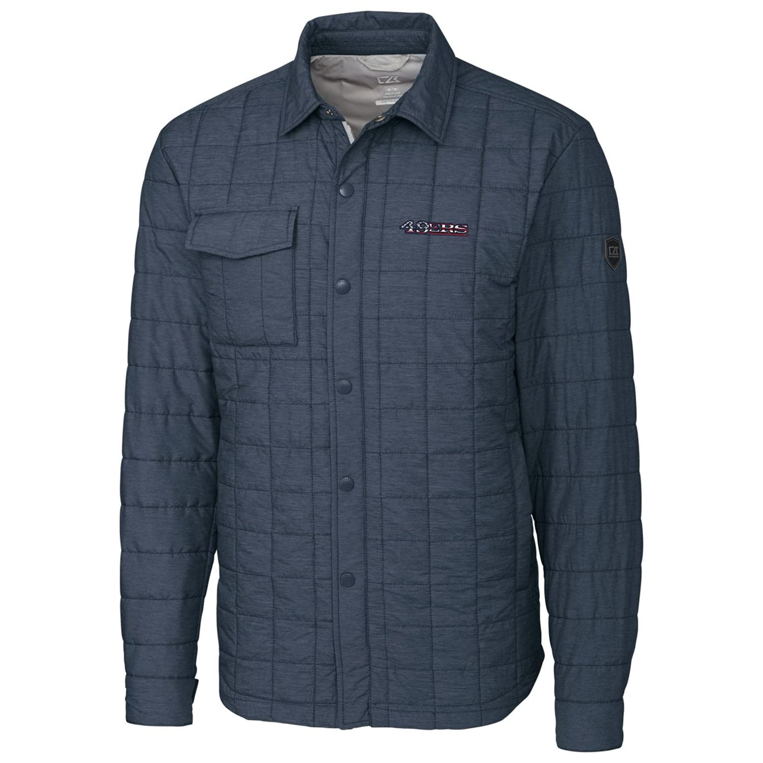 Cutter & Buck Men's NFL Americana Rainier Full-Snap Shirt Jacket - Waterproof Windbreaker for Football Fans, Outdoor Activities & Casual Wear