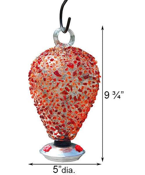 Eighty Days Hummingbird Feeder with Cinnabar Sprinkles - Attract Hummingbirds to Your Garden | Durable Outdoor Bird Feeder for Backyard, Patio & Balcony