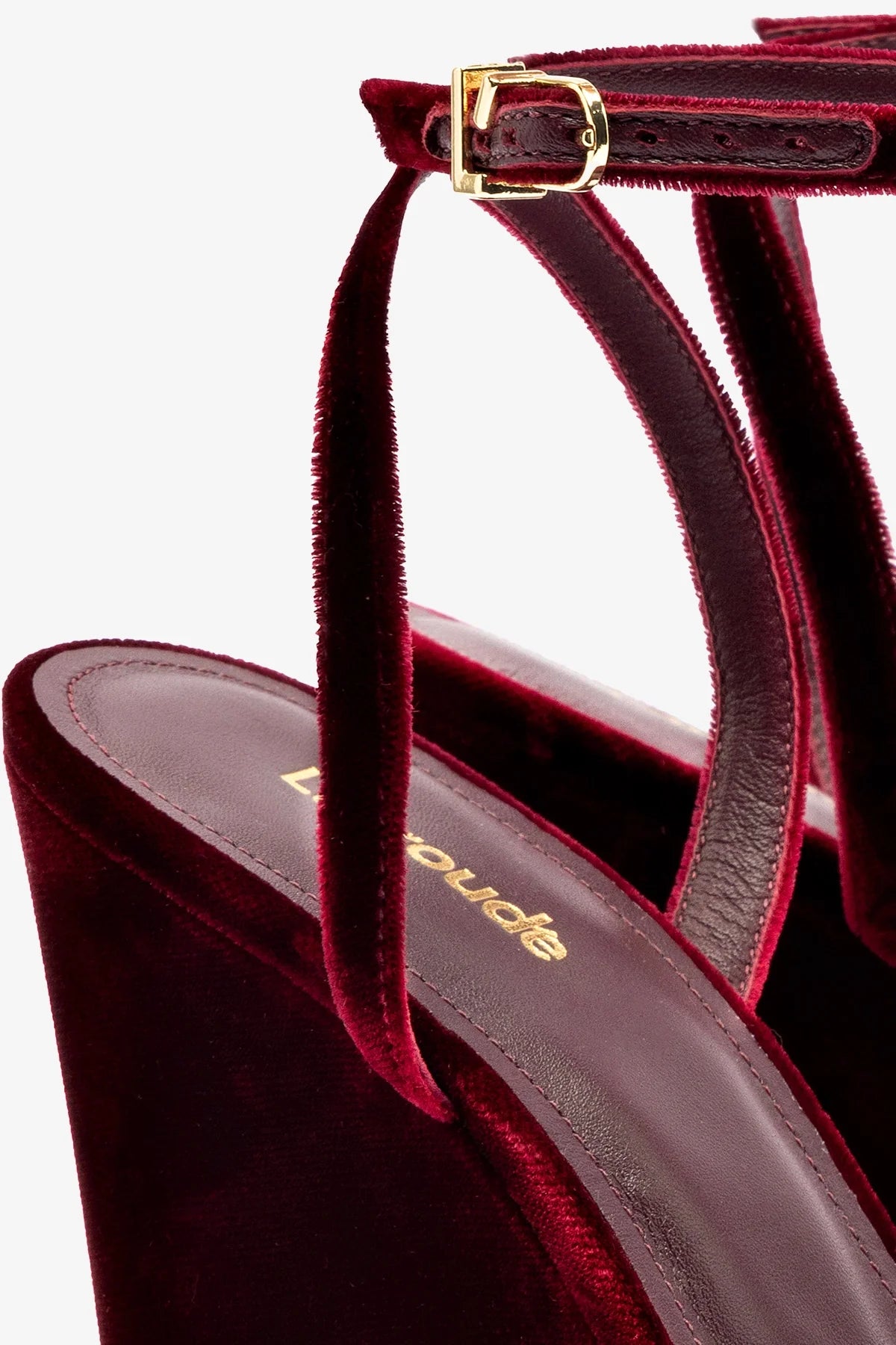 Yves Women's Velvet Wedge Heels in Wine Red - Comfortable & Stylish Shoes for Parties, Weddings & Evening Events
