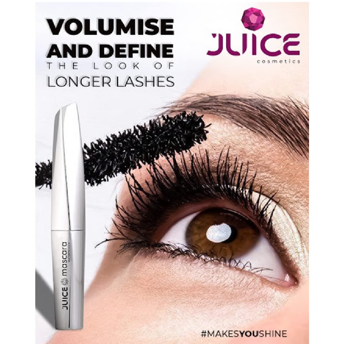 Waterproof & Smudge Proof Liquid Eyeliner and Mascara Combo Pack (Black) | Long Lasting Eye Makeup for Party, Wedding & Everyday Wear | JUICE EL04 & MS04 Duo Set