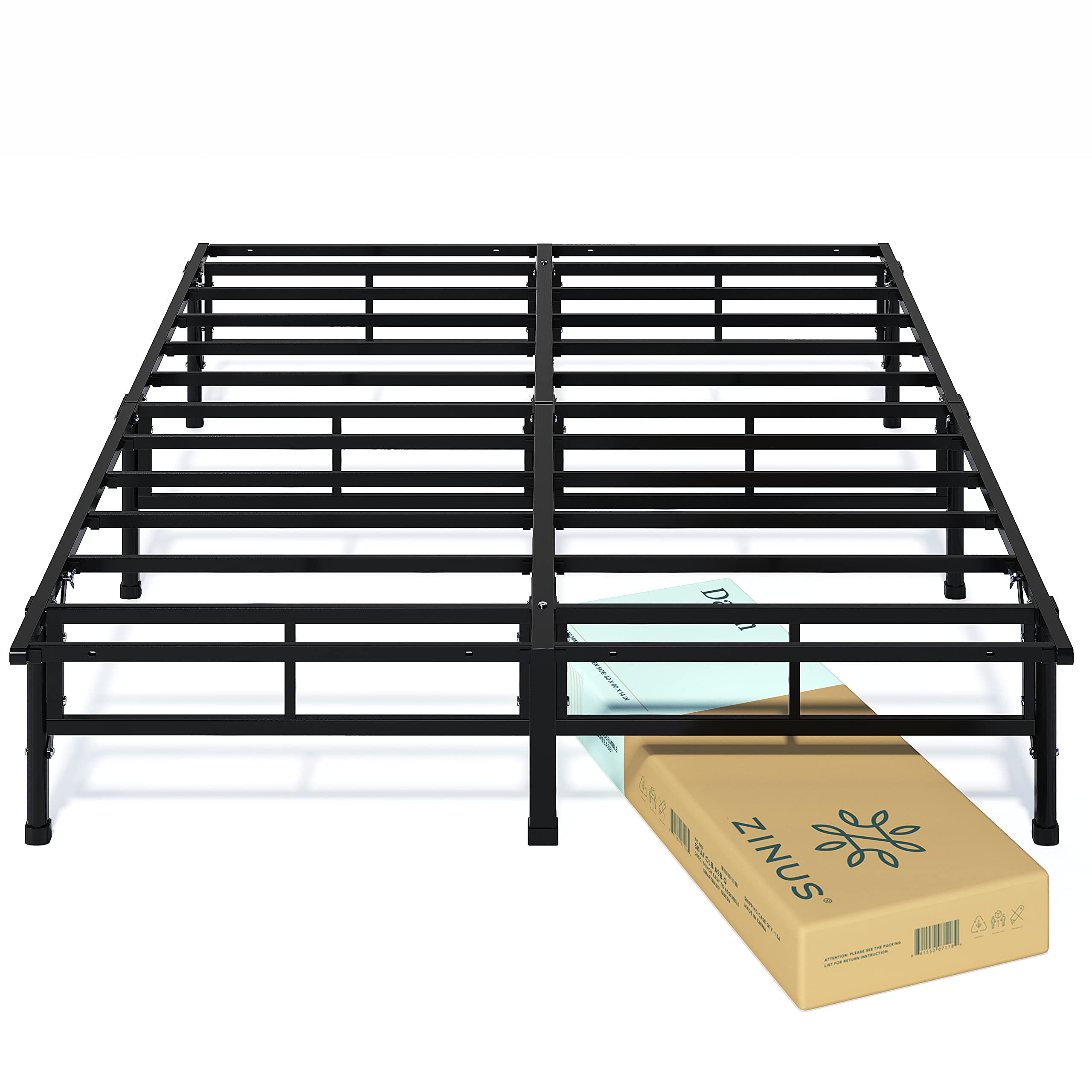 ZINUS SmartBase Compack 14 Inch Metal Bed Frame - Full Size Mattress Foundation with Sturdy Steel Slat Support, No Box Spring Needed - Perfect for Bedrooms, Guest Rooms & Dormitories