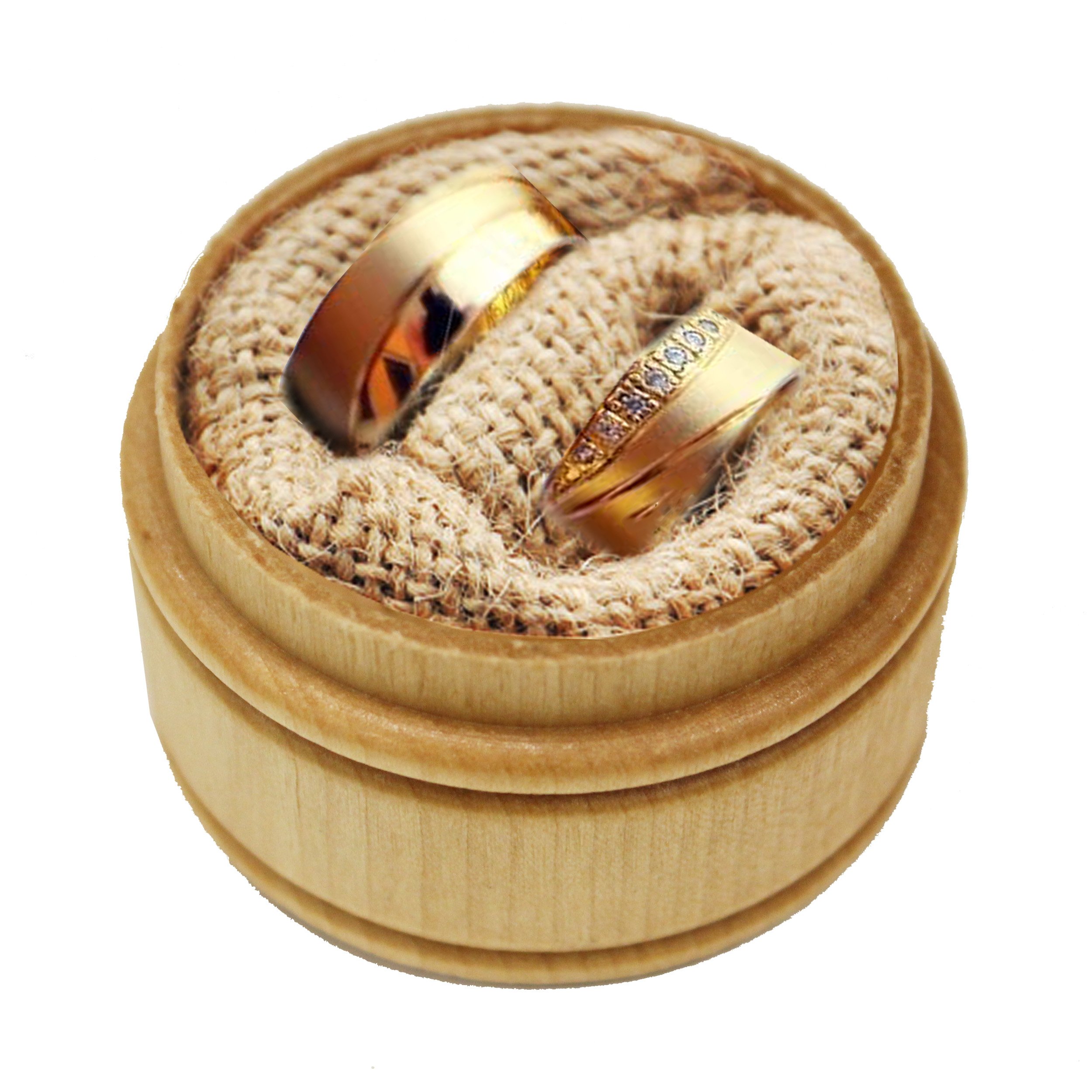 Personalized Engraved Wood Ring Box - Custom Rustic Round Ring Bearer Holder for Wedding, Engagement & Proposal - Perfect for Jewelry Gift Box & Keepsake Storage