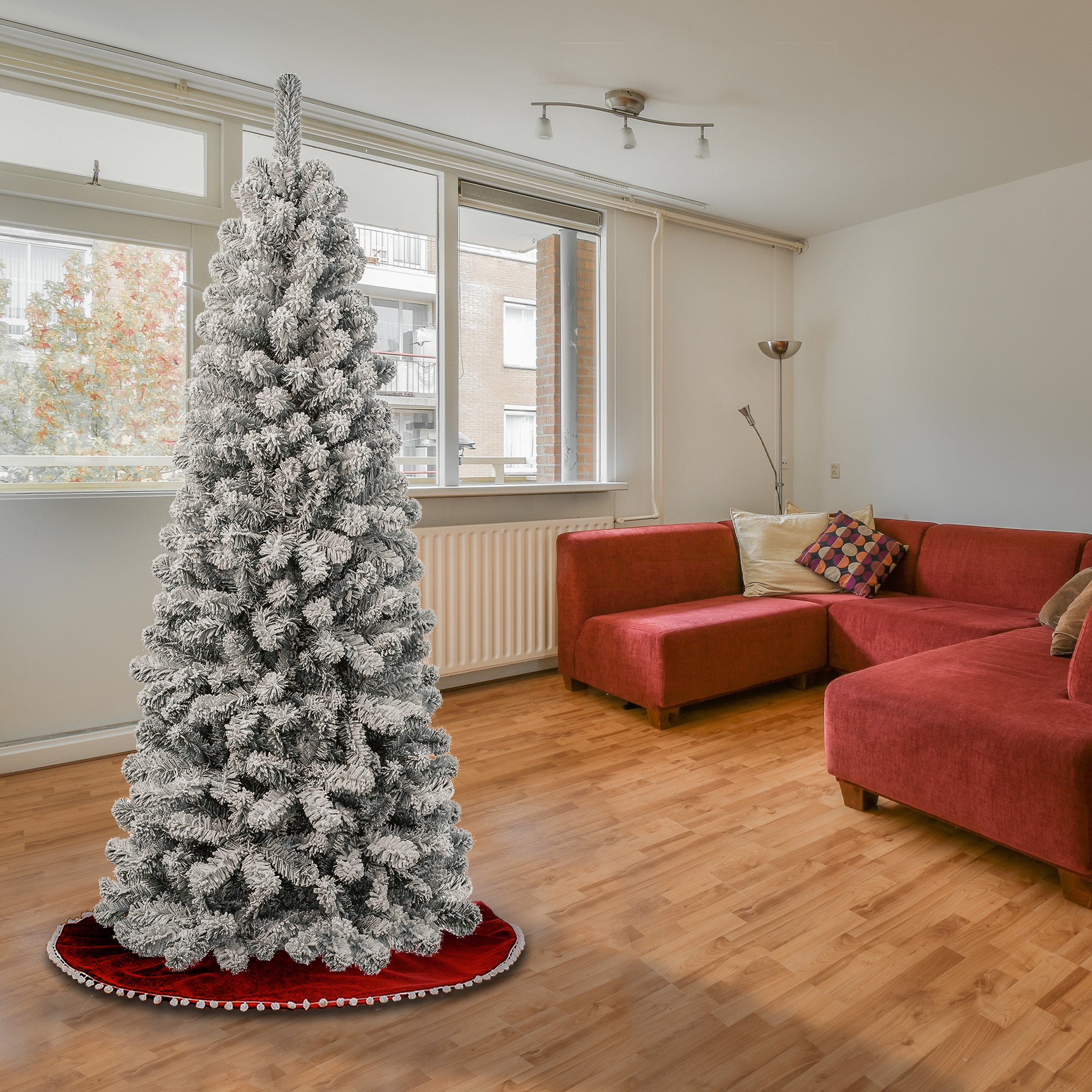 6 ft. Acacia Medium Flocked Artificial Christmas Tree - Perfect for Living Room, Office & Holiday Decorations