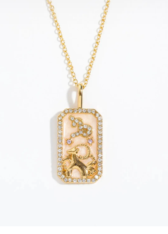 Capricorn Zodiac Sign Tarot Card Pendant Necklace - Perfect for Astrology Lovers & Spiritual Jewelry Gifts
