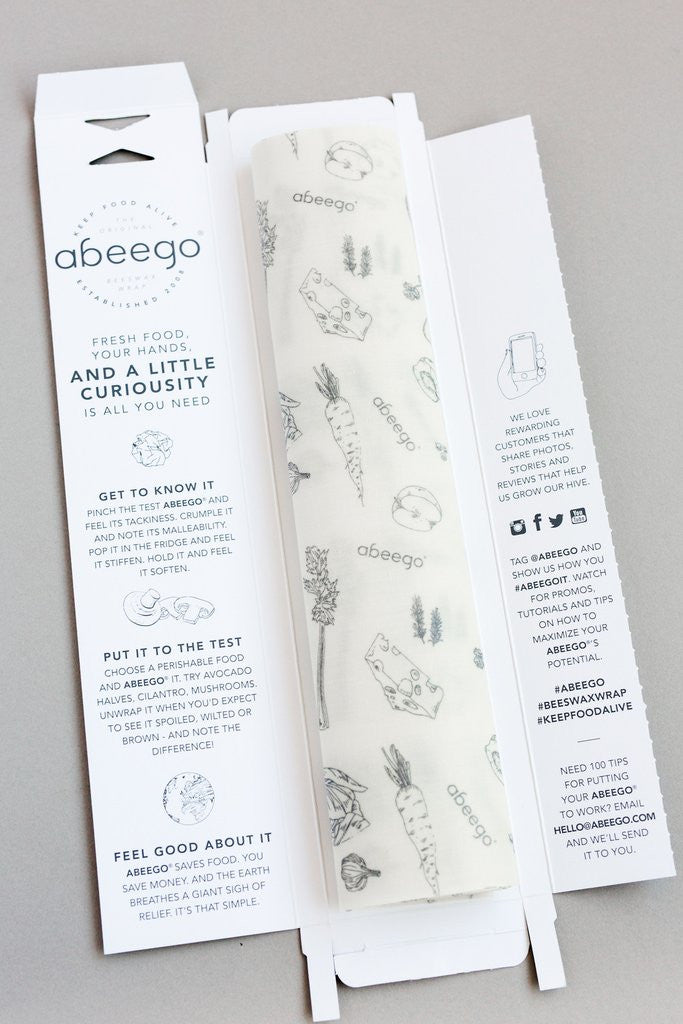 Abeego Small Beeswax Food Wraps Set of 6 - Eco-Friendly Reusable Food Storage for Snacks, Cheese & Bread - Perfect for Zero Waste Kitchen & Picnics