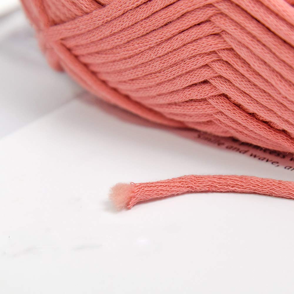 Soft Pink 58% Cotton 42% Nylon Tube Yarn - 80g Ball for Knitting, Crocheting Bags, Baskets & Home Textiles | DIY Craft Yarn for Cozy Blankets, Scarves & Home Decor Projects