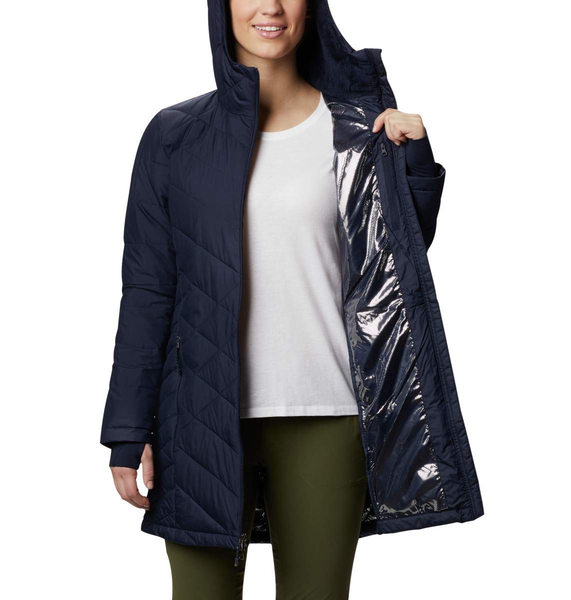 Columbia Women's Heavenly Long Hooded Jacket - Waterproof Winter Coat for Hiking, Skiing & Outdoor Activities