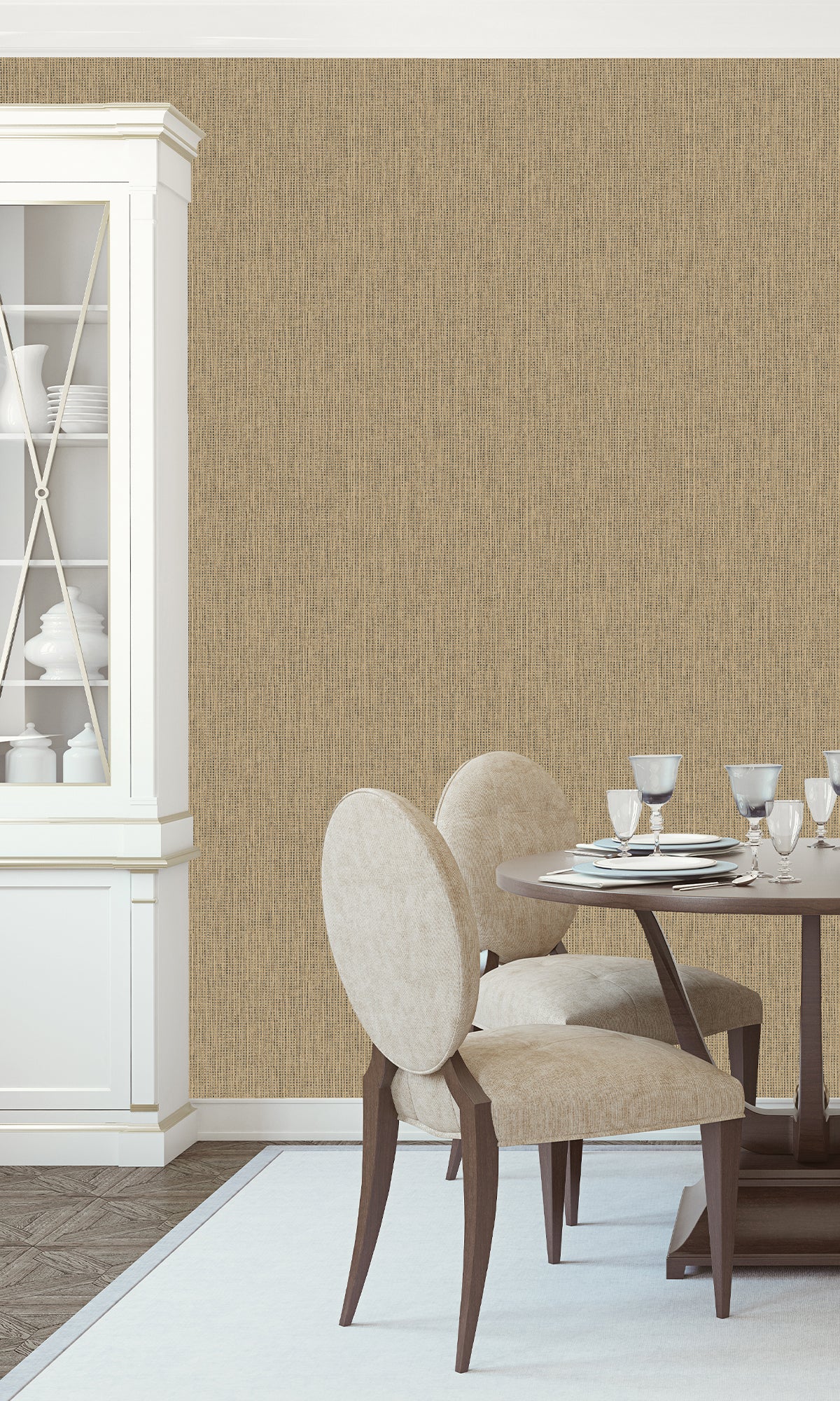 Luxury Beige and Black Woven Textured Wallpaper R9685 - Perfect for Living Room, Bedroom, and Office Decor