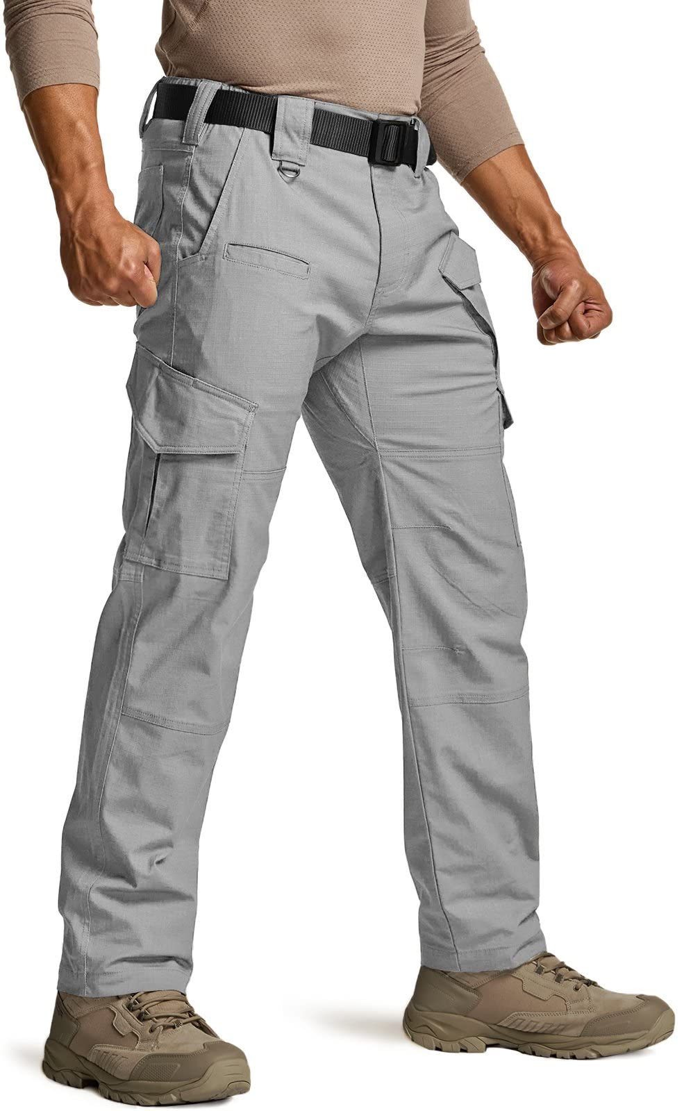 CQR Men's Tactical Pants - Water Resistant Ripstop Flex Stretch Cargo Pants for Hiking, Work & Everyday Carry (EDC) | Lightweight Durable Outdoor & Adventure Pants
