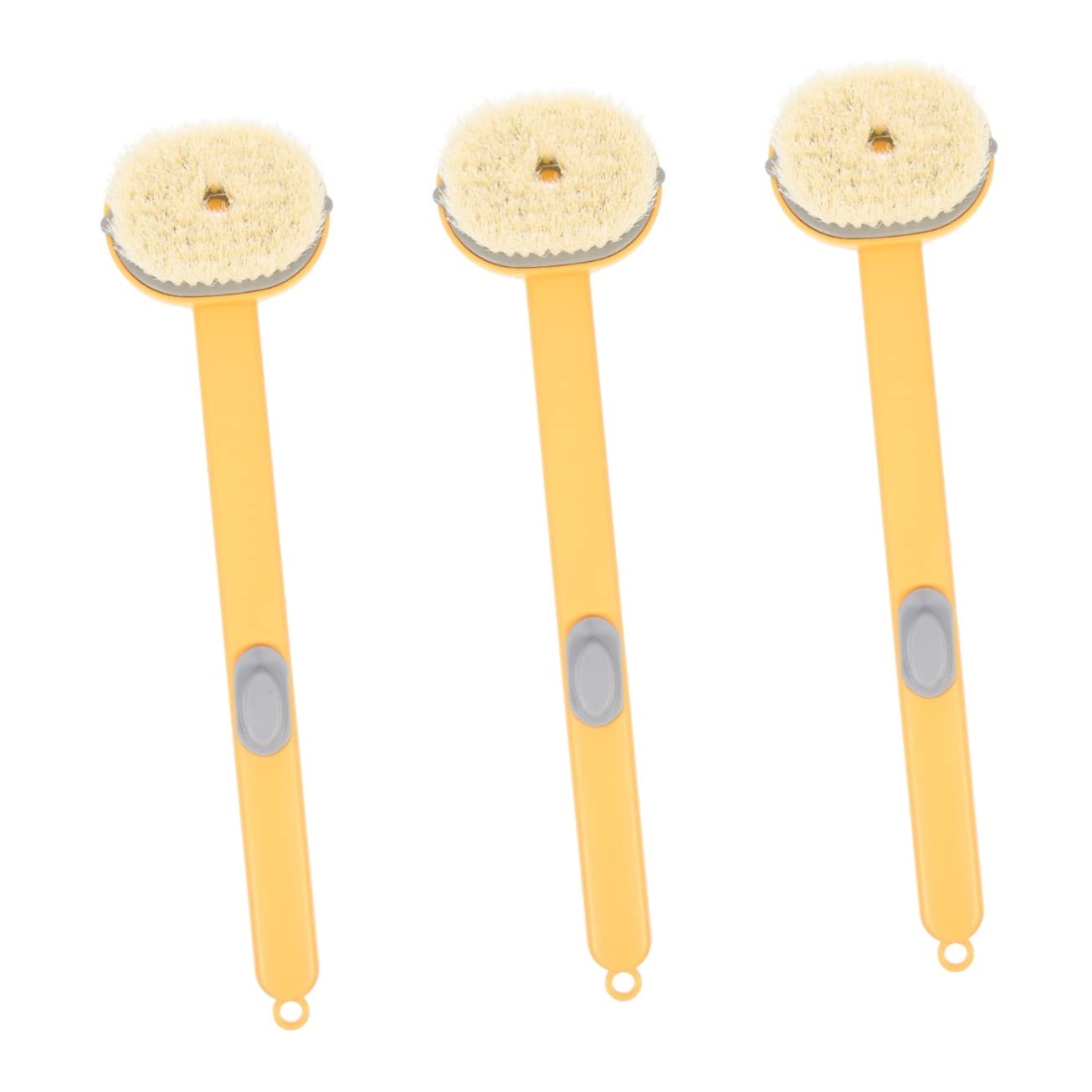 FOMIYES 3-Pack Bath Brush Set with Handle - Exfoliating Loofah Scrubber, Body Cleansing Sponge & Skin Exfoliator for Shower, Bath & Back Scrubbing - Portable Bath Supplies for Deep Cleaning & Smooth Skin