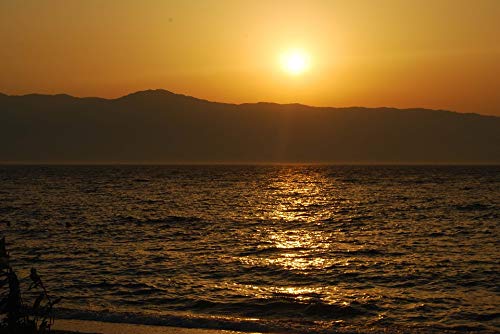 20x30 Inch Laminated Sunset Beach Poster - Vibrant Calabria Sea & Sky Art Print for Home Decor - Perfect for Living Room, Bedroom, or Office Wall Art - Fits Standard Frames