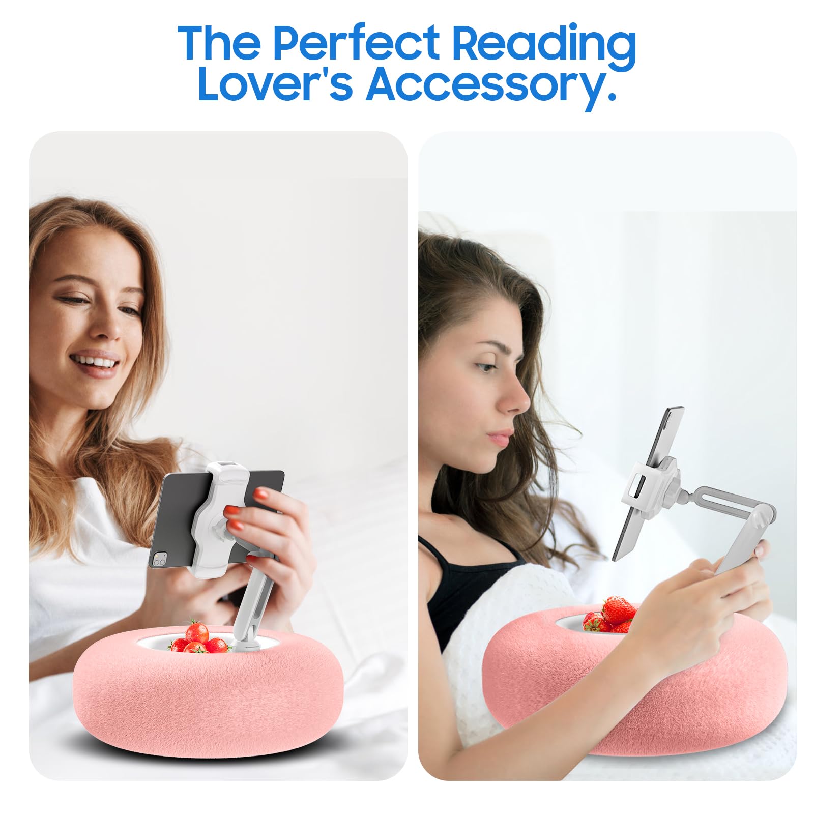 **Kindle Pillow Stand Holder for Reading in Bed - Adjustable Tablet & iPad Lap Stand Compatible with 4.7