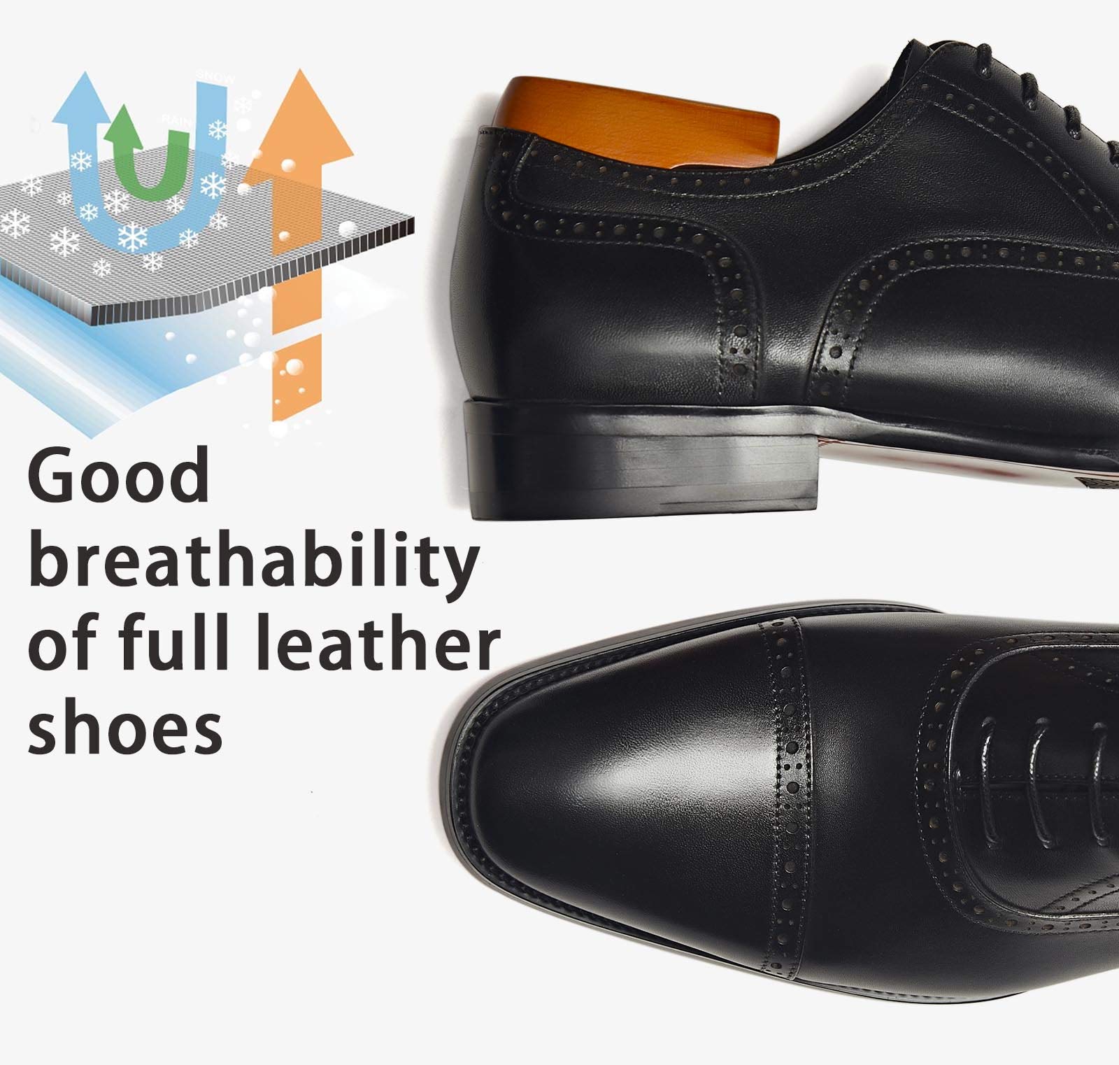Premium Men's Oxford Dress Shoes - Classic Formal Leather Shoes for Business & Wedding - Comfortable & Stylish for Office, Parties & Special Occasions
