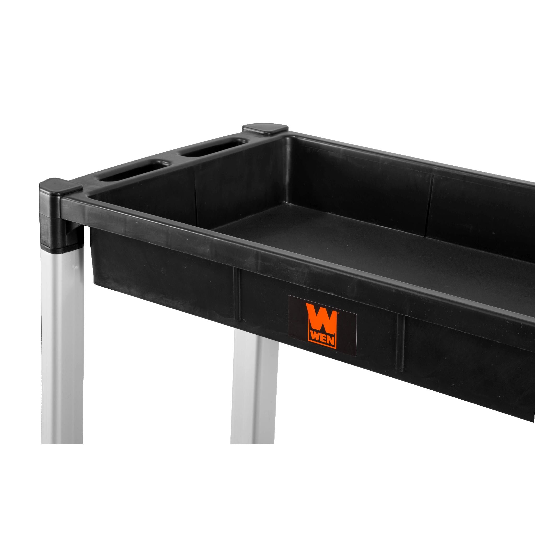WEN 73162 Heavy Duty 300 LB Capacity 2-Tier Utility Cart with Wheels - Perfect for Kitchen, Office, and Warehouse Use