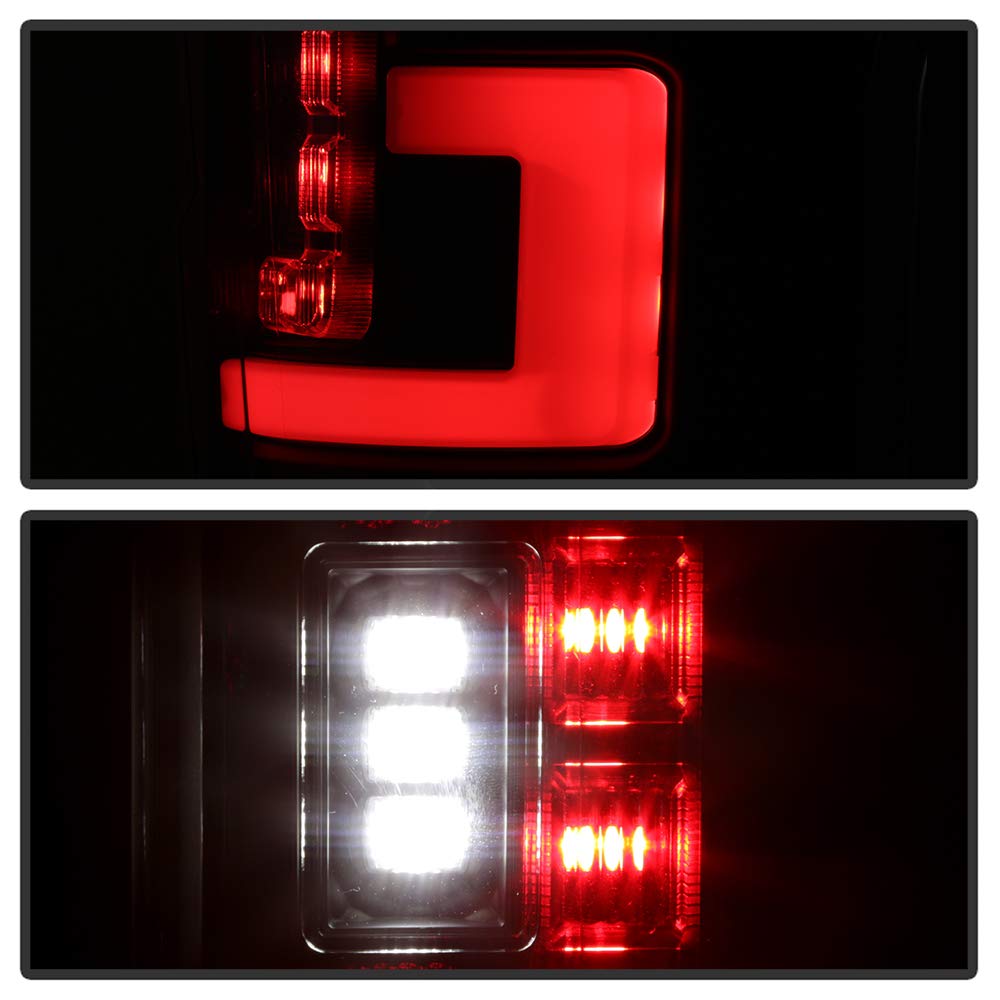 ACANII Full LED Tail Lights Brake Lamps - Compatible with 2017-2019 Ford F250 F350 Super Duty (LED & Blind Spot Models) - Black Housing - Enhanced Visibility & Safety for Night Driving & Towing