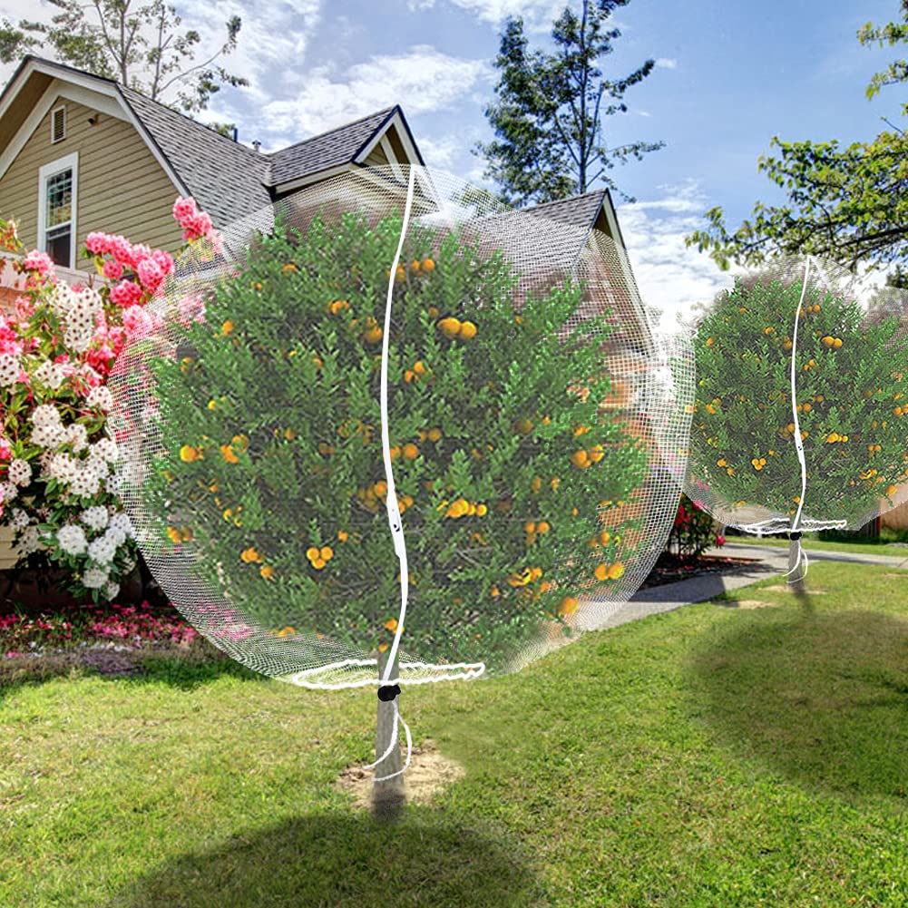 Premium Garden Plant Cover with Zipper - 72x76 Inch White Plant Protection Netting Bags (2-Pack) for Fruit Trees, Flowers & Vegetables | UV Resistant Mesh Netting for Pest Control & Frost Protection | Ideal for Backyard Gardening, Orchard Care & Seasonal Plant Shelter