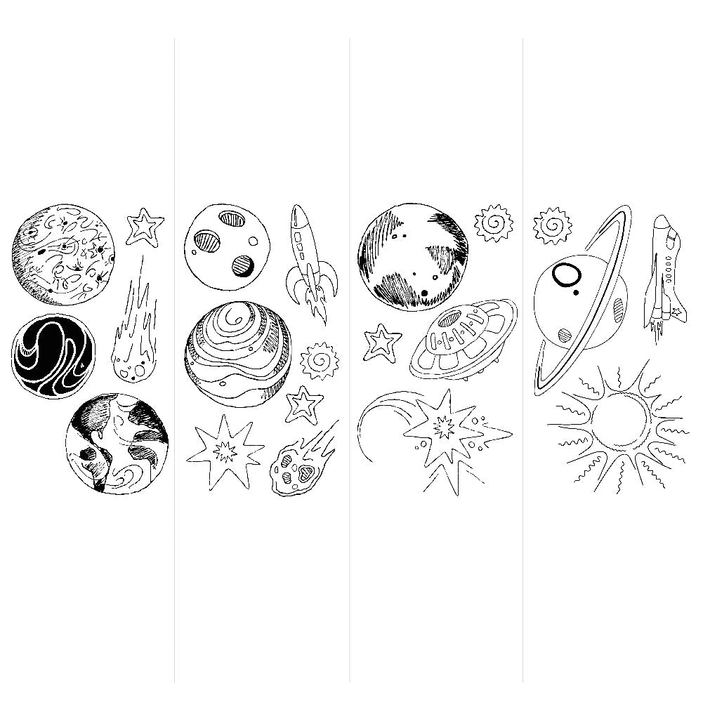 Outer Space Wall Decals for Kids Room - Galaxy Themed Removable Stickers for Nursery, Bedroom & Playroom Decor - Perfect for Space Lovers & Astronaut Theme Parties