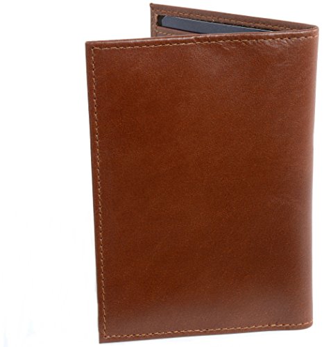 Alpine Swiss RFID Blocking Leather Passport Holder - Travel Wallet for ID Protection & Credit Card Security - Perfect for International Travel & Business Trips (Brown)