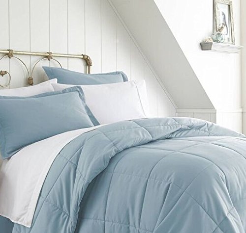 ienjoy Home Bed in a Bag - Twin Size Aqua Blue Comforter Set with Sheets & Pillowcases - Soft Microfiber Bedding for Kids, Teens & Guest Rooms - Perfect for Dorm Rooms, Apartments & Cozy Bedrooms