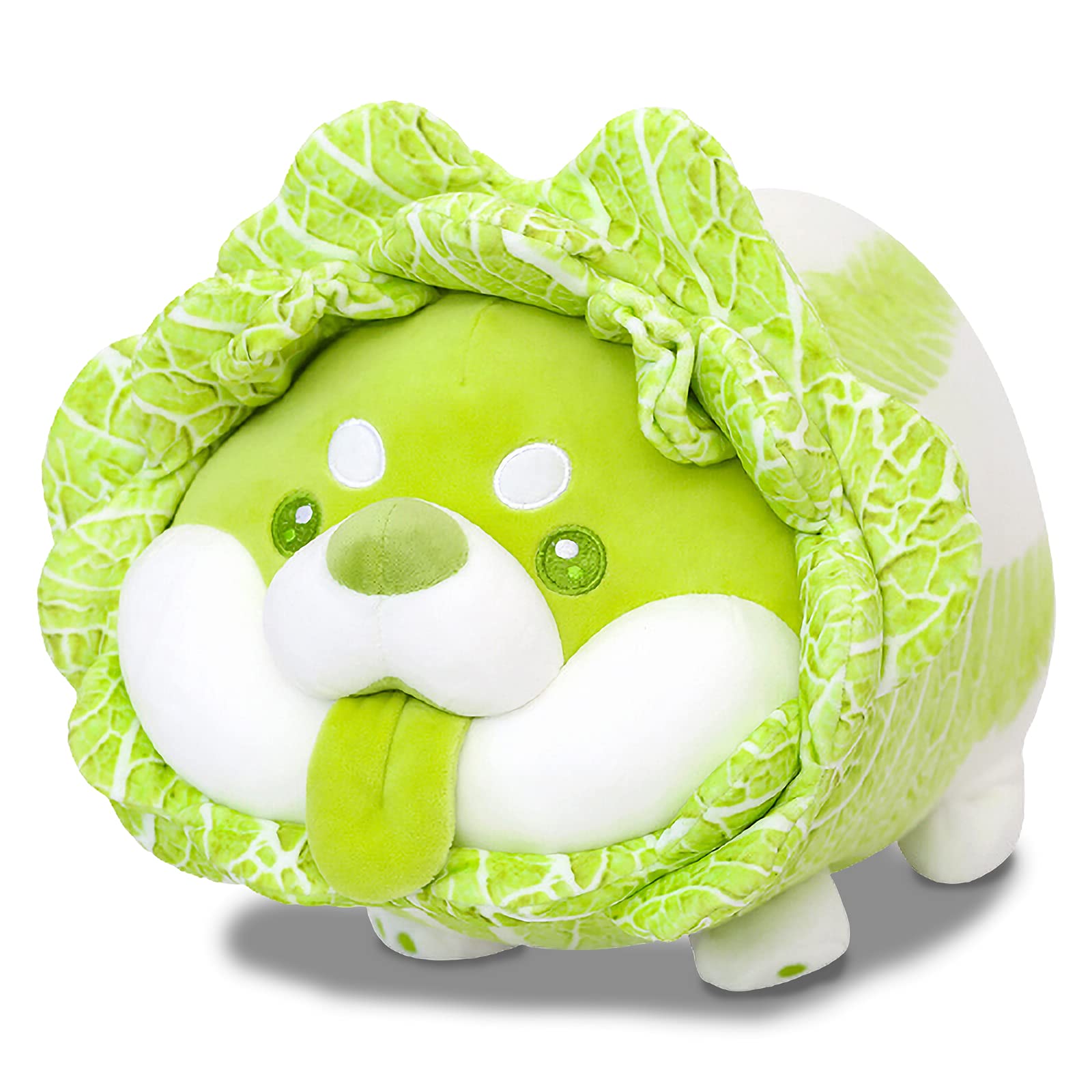 Cute Cabbage Dog Anime Plush Toy - Shiba Inu Pillow (17.7inch Squatting) | Soft Stuffed Animal for Kids, Boys & Girls | Multi-Purpose Cuddly Pillow for Bedroom, Nursery & Gifts