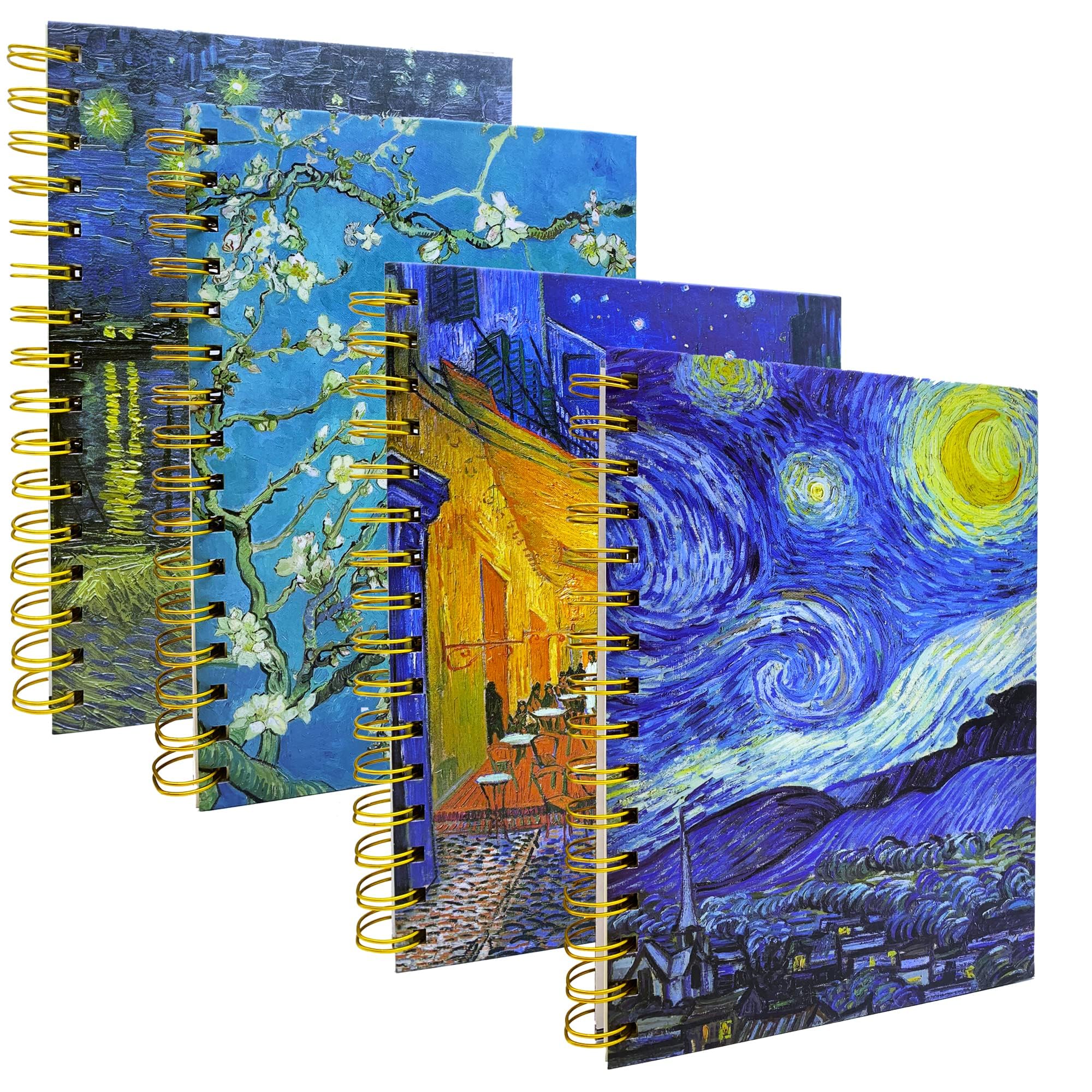 Van Gogh Spiral Notebook Set - 4 Pack A5 Hardcover Journals (8.3