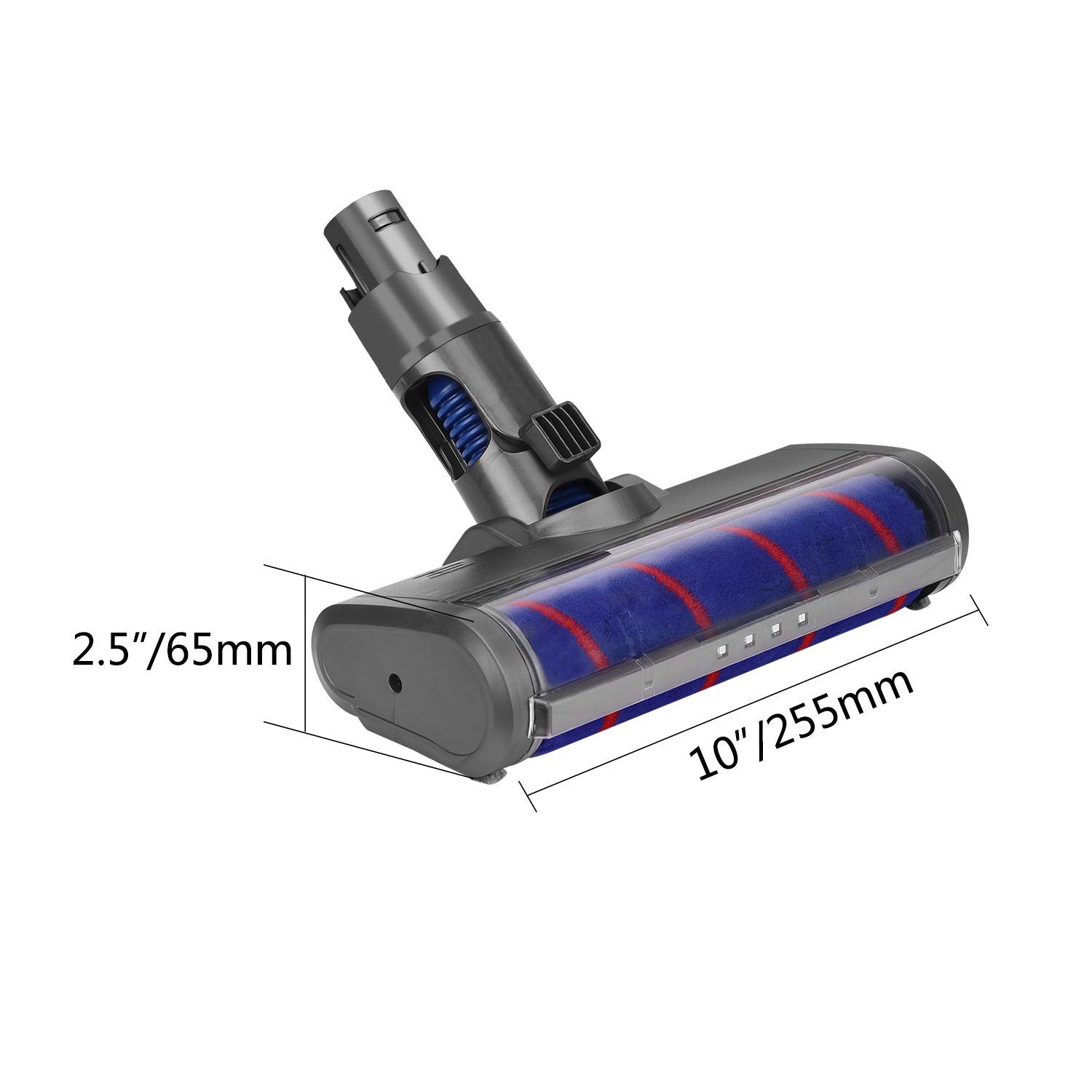 FUNTECK Soft Roller for Dyson V6/DC58-74 - LED Headlights for Pet Hair Cleaning