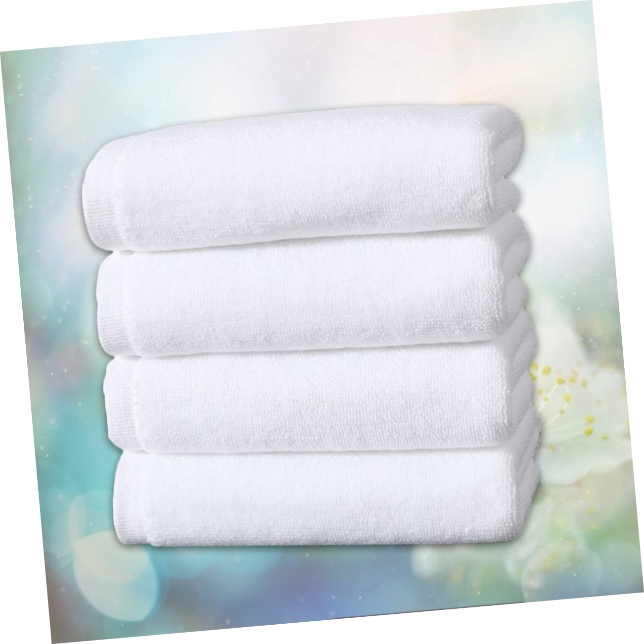 iPetboom 4-Pack Premium Cotton & Microfiber Bath Towels - Soft Facial Cleansing Towels, Thick Makeup Remover & Face Washing Towels (White) - Perfect for Spa, Hotel & Daily Skincare Routine