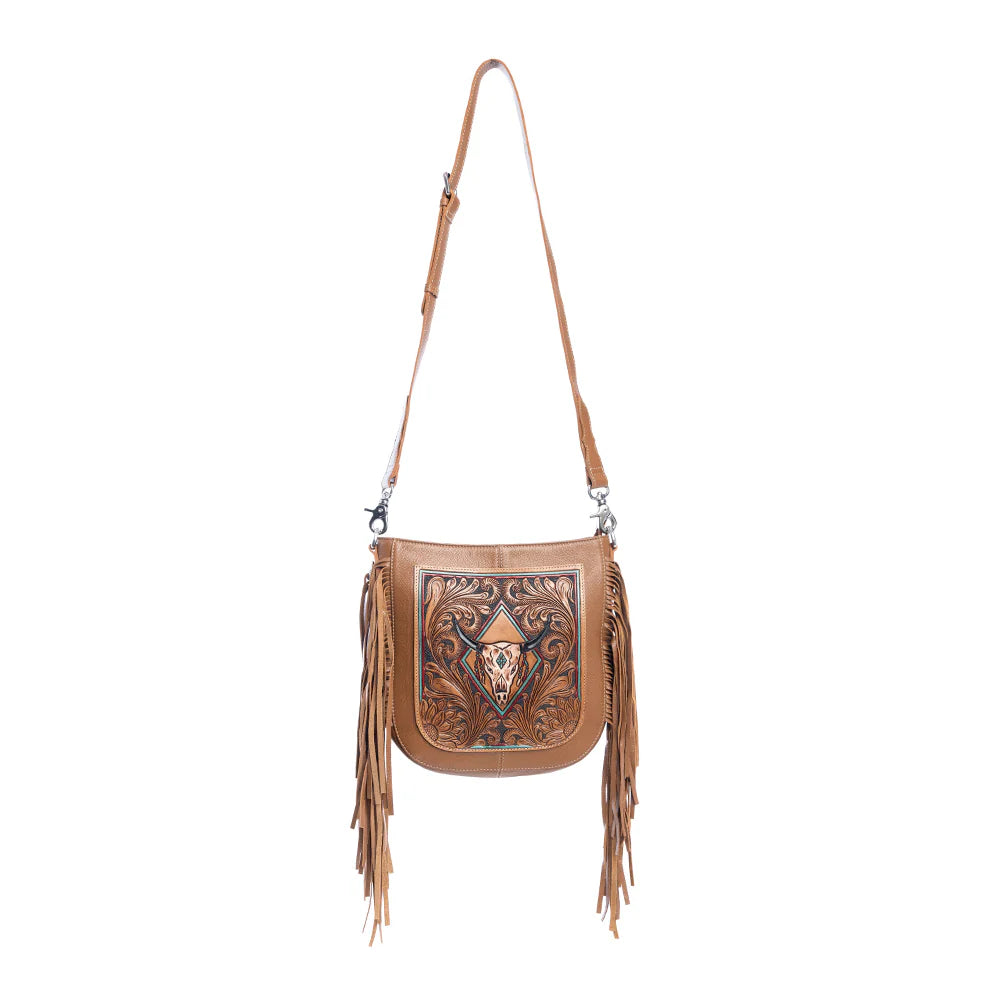 Handcrafted Leather Crossbody Bag for Women - Spring Creek Genuine Leather Purse with Tooled Floral Design - Perfect for Everyday Use, Travel & Casual Outings