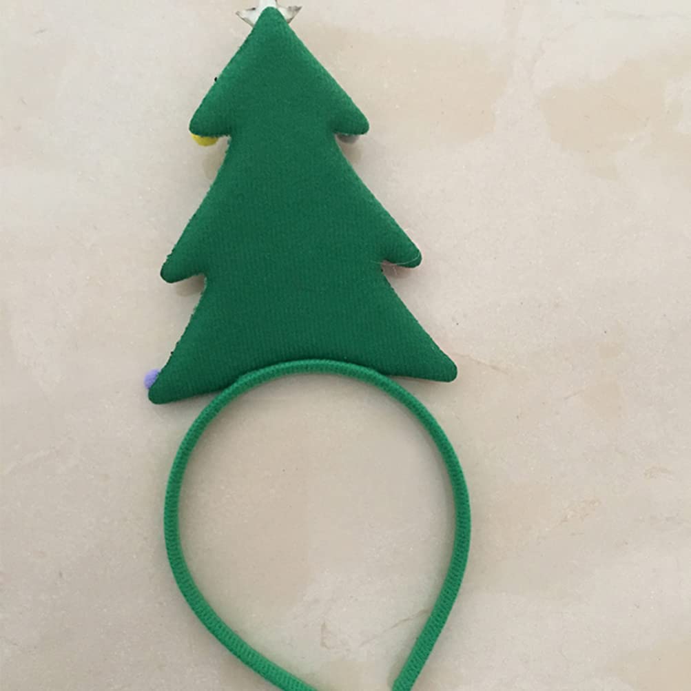 Veemoon Christmas Headbands for Women - Festive Xmas Tree Tiara Hair Hoop Headband in Green, Holiday Fashion Hair Accessories for Parties, Photos & Gifts