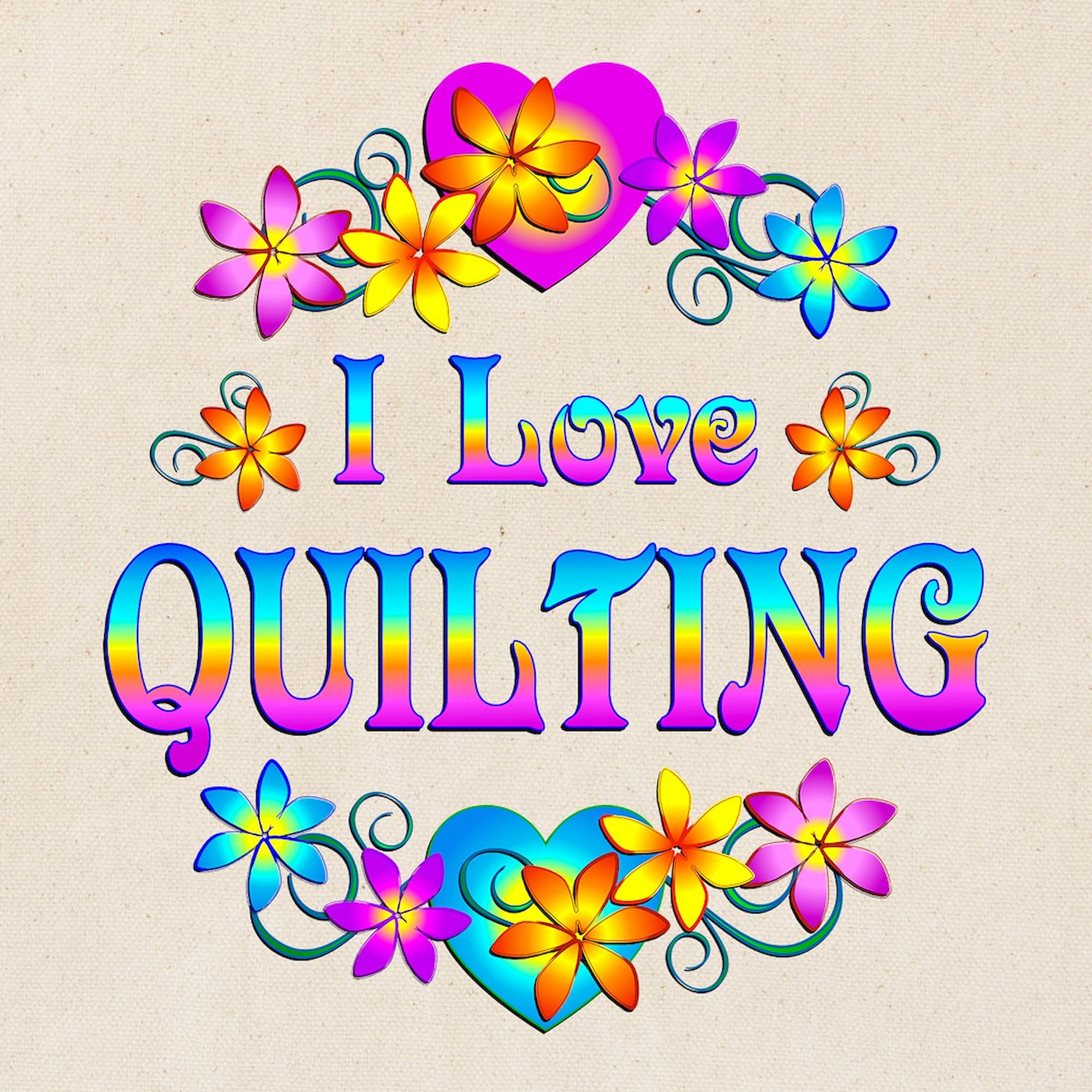 I Love Quilting Tote Bag - Natural Canvas Reusable Shopping Bag for Quilters, Groceries & Daily Use | Eco-Friendly & Durable