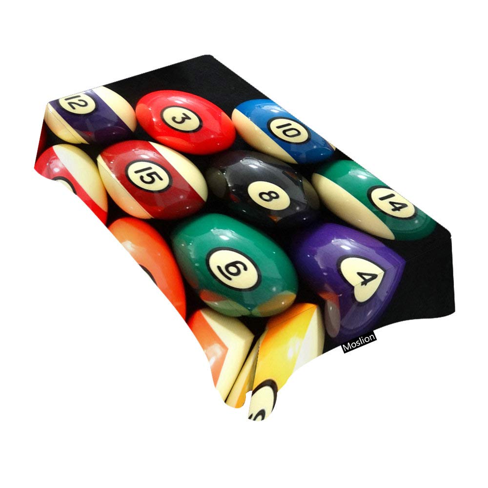 Premium Rectangle Tablecloth with Billiard Pool Ball Design - 60x104 Inch Waterproof Table Cover for Dining, BBQ, Picnic, Coffee Tables - Perfect for Game Rooms, Parties & Outdoor Events