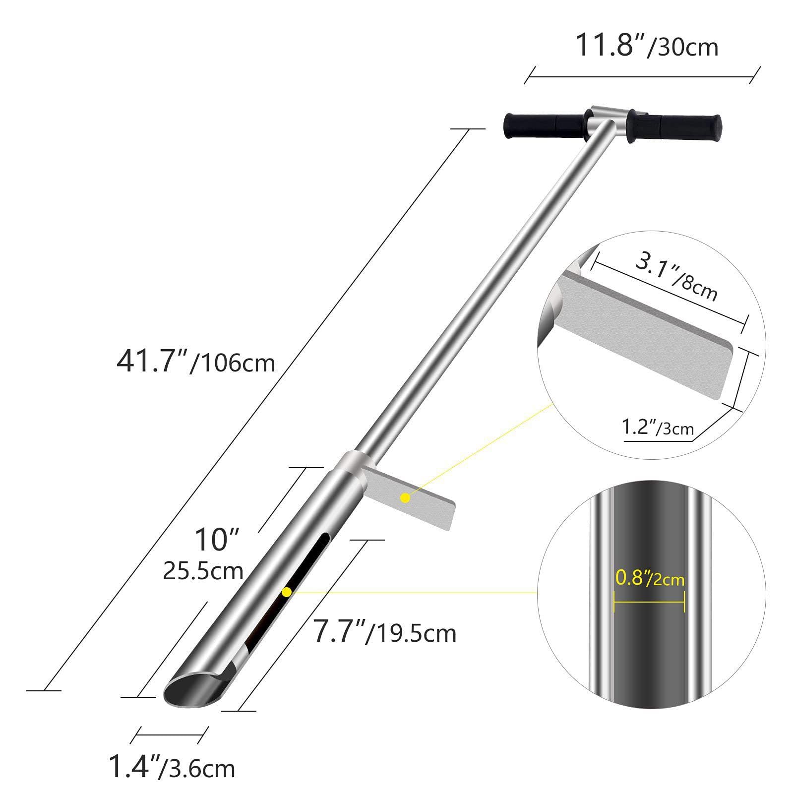 **Stainless Steel Soil Sampler Probe for House Plants - T-Shaped Handle Tubular Design | Perfect for Indoor Gardening, Potting, and Soil Testing**