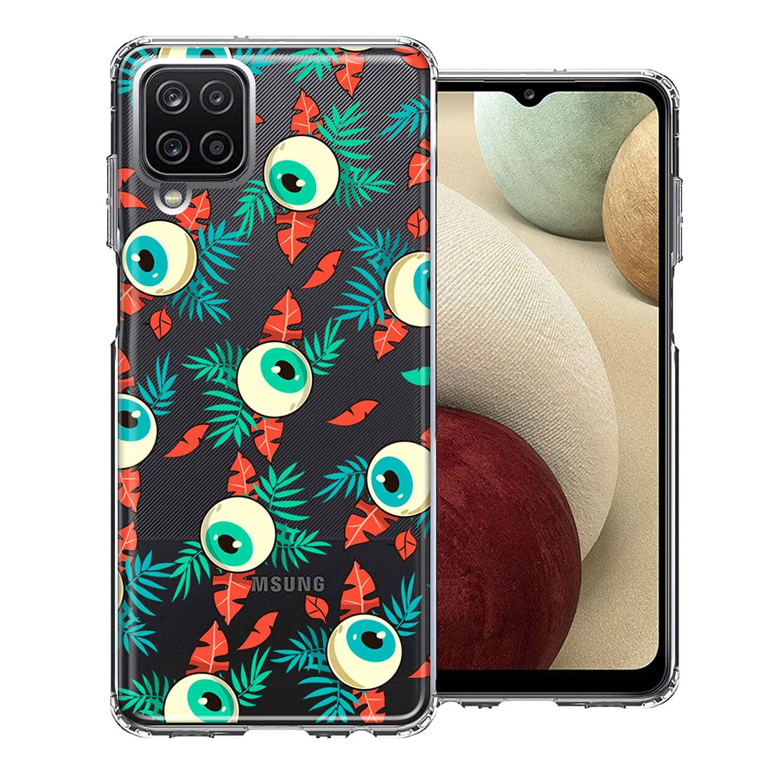 Samsung Galaxy A12 Halloween Phone Case - Creepy Eyeballs Design for Parties