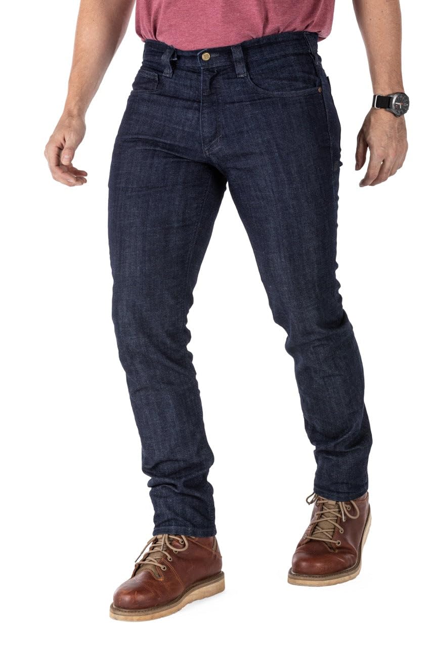 5.11 Tactical Men's Defender-Flex Slim Jeans - Stretch Comfort, Fitted Waistband, 7 Utility Pockets (Style 74465) - Perfect for Outdoor Adventures, Tactical Work & Everyday Wear