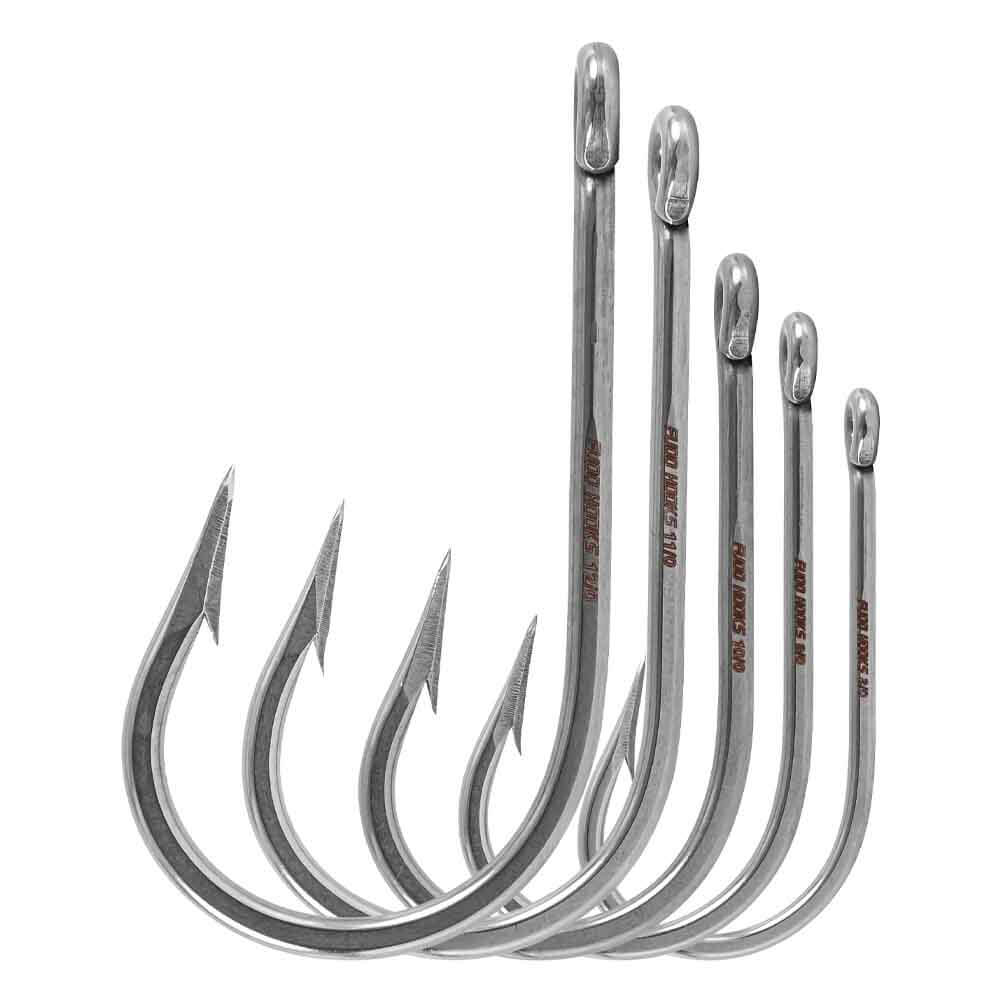 Premium FUDO Standard Southern Tuna Ringed Eye Hooks - High Strength Saltwater Fishing Hooks for Tuna, Marlin & Big Game Fishing - Perfect for Deep Sea Fishing & Offshore Angling