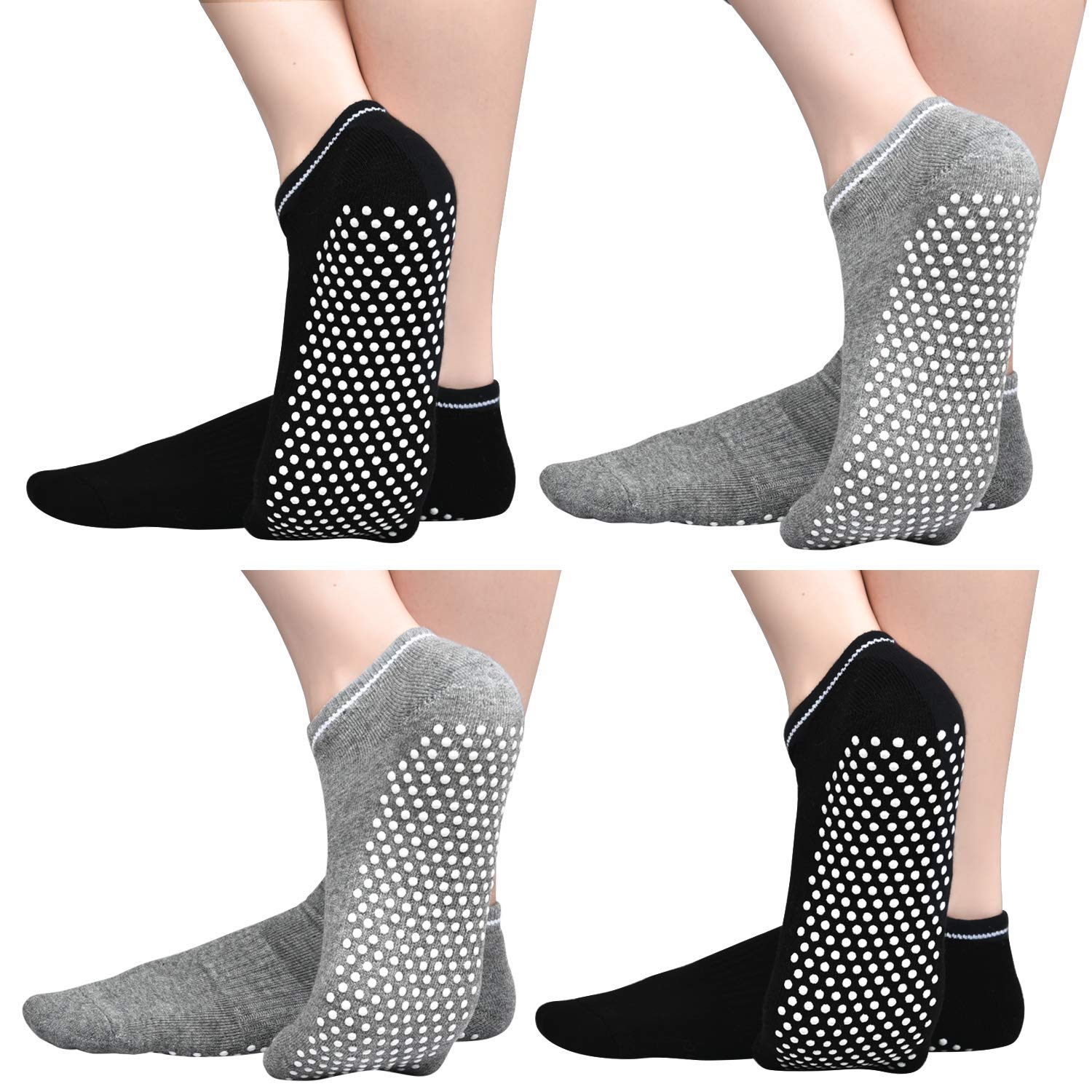 Non-Slip Gripper Socks for Women - Anti-Skid Hospital & Home Slipper Socks with Sticky Bottom - Perfect for Indoor Use, Yoga, Nursing, and Elderly Care