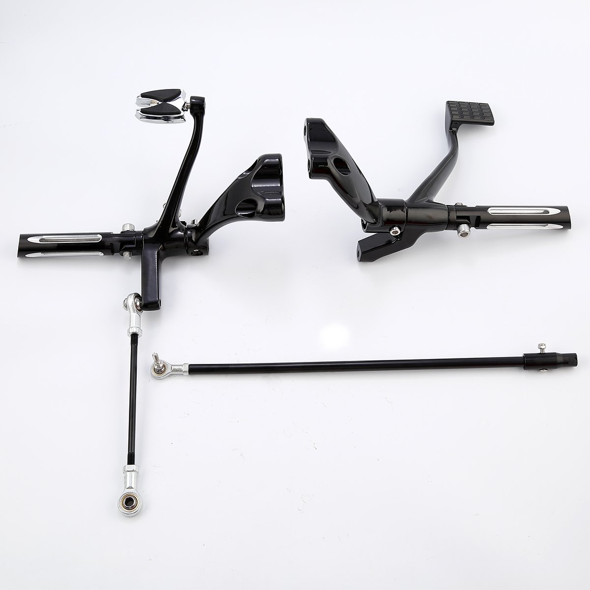 Harley-Davidson Sportster 1200/883 Forward Control Foot Pegs Levers Linkage Kit (2014-2022 Models) - Black | Easy Installation & Improved Riding Comfort for Cruiser Motorcycles