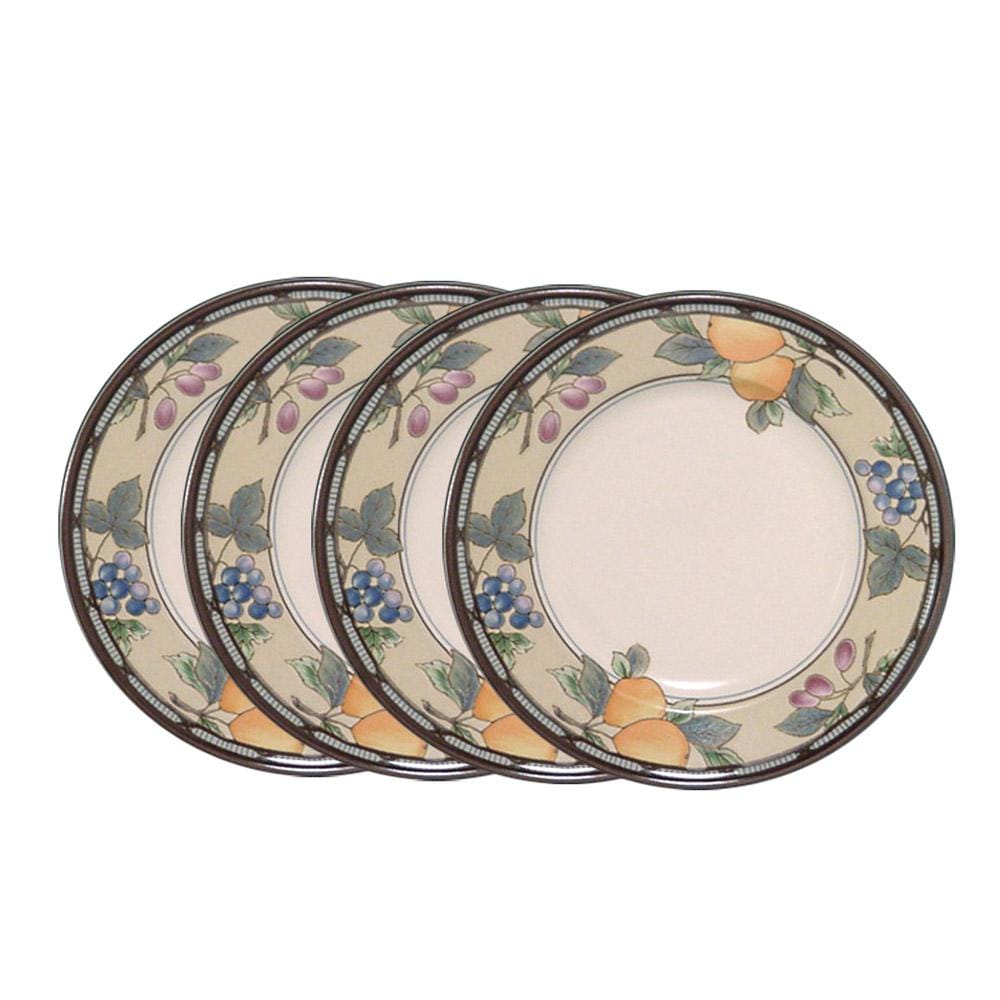 Garden Harvest® Bread and Butter Plates Set of 4 - Elegant Appetizer Dishes for Dinner Parties, Tea Time & Home Decor - Durable Porcelain Small Plates for Desserts, Snacks & Entertaining