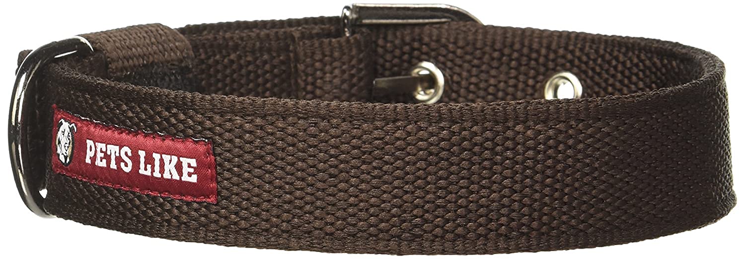 Durable Polyester Dog Collar for Small & Medium Dogs - Adjustable & Comfortable, Brown (32mm) - Perfect for Daily Walks, Training & Outdoor Adventures