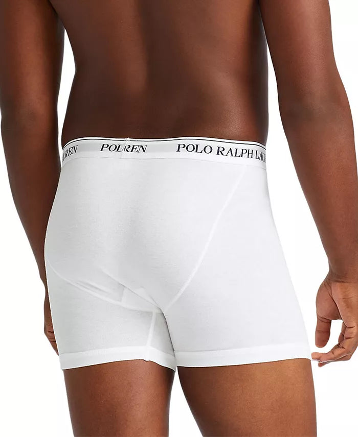 3 Pack Men's Cotton Boxer Briefs - Soft Breathable Underwear for Everyday Comfort - White - Perfect for Workout, Lounge & Travel