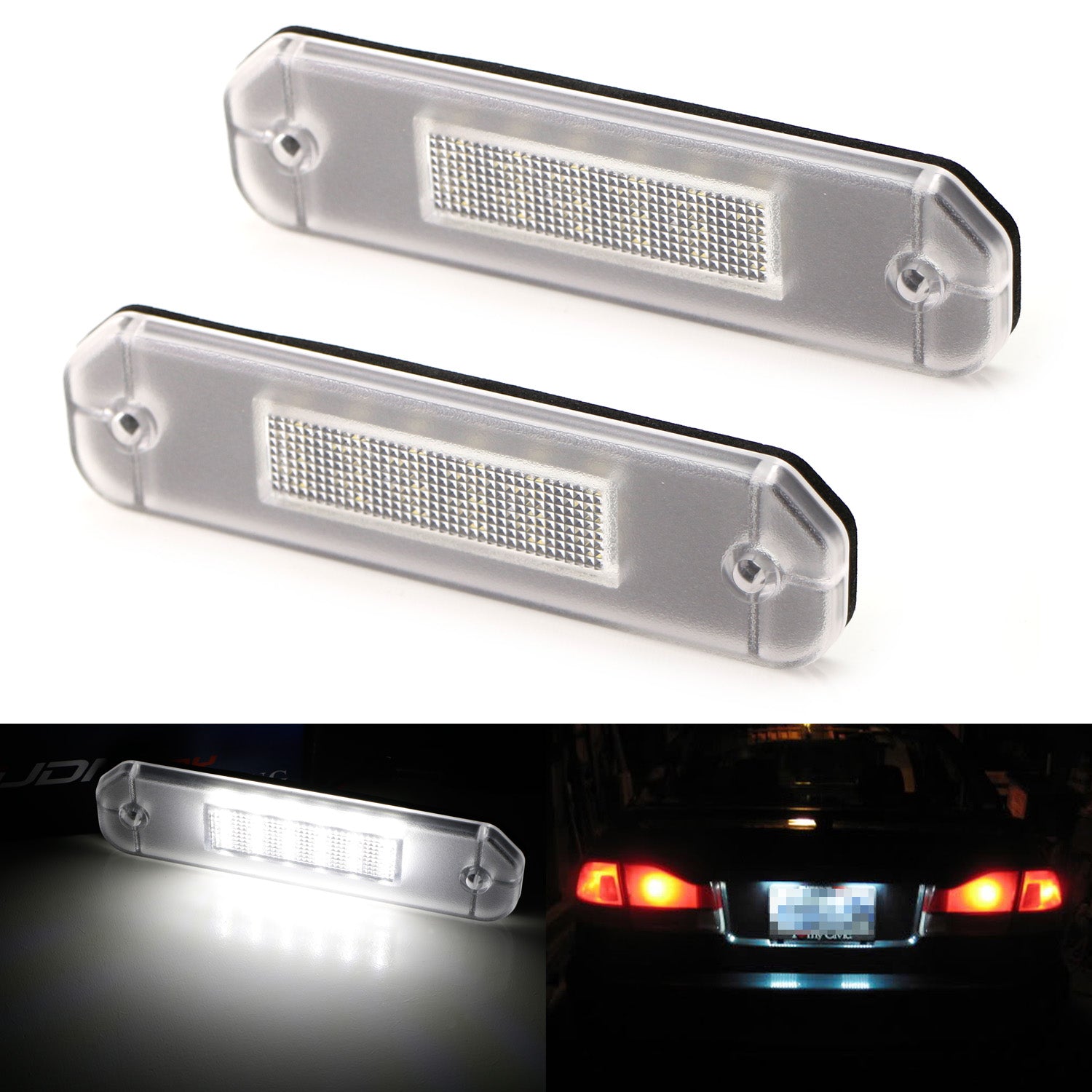 3W 18 SMD LED License Plate Lights - Compatible with Honda Civic 96-00 (Gen6 2dr) & Del Sol 93-97 - Bright White Light for Enhanced Visibility - Perfect for Night Driving & Car Customization