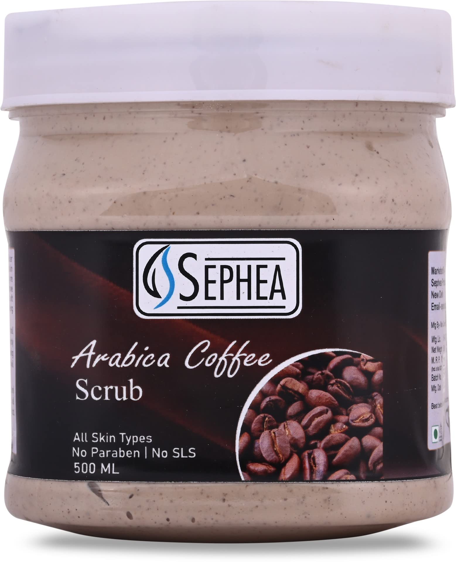 SEPHEA Exfoliating Coffee Body Scrub - 500ml Natural Skin Care for Cellulite & Stretch Marks - Perfect for Spa Day & At-Home Self Care Routine