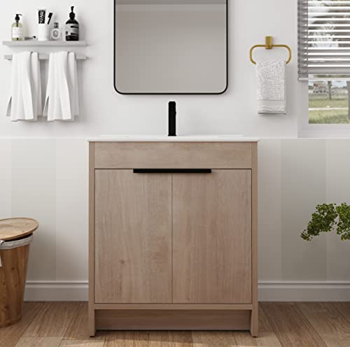 Light Oak + White,30 Inch-2