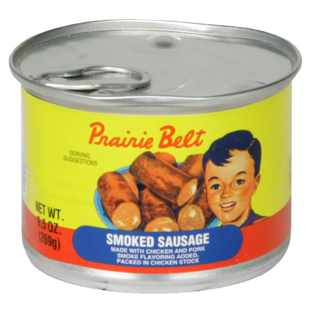 **PRAIRIE BELT Smoked Sausage, 9.5 oz Pull-Top Can (Pack of 6) – Keto-Friendly, Low-Carb, High-Protein Canned Meat Snack | Perfect for Camping, Hiking & Emergency Food Supply**