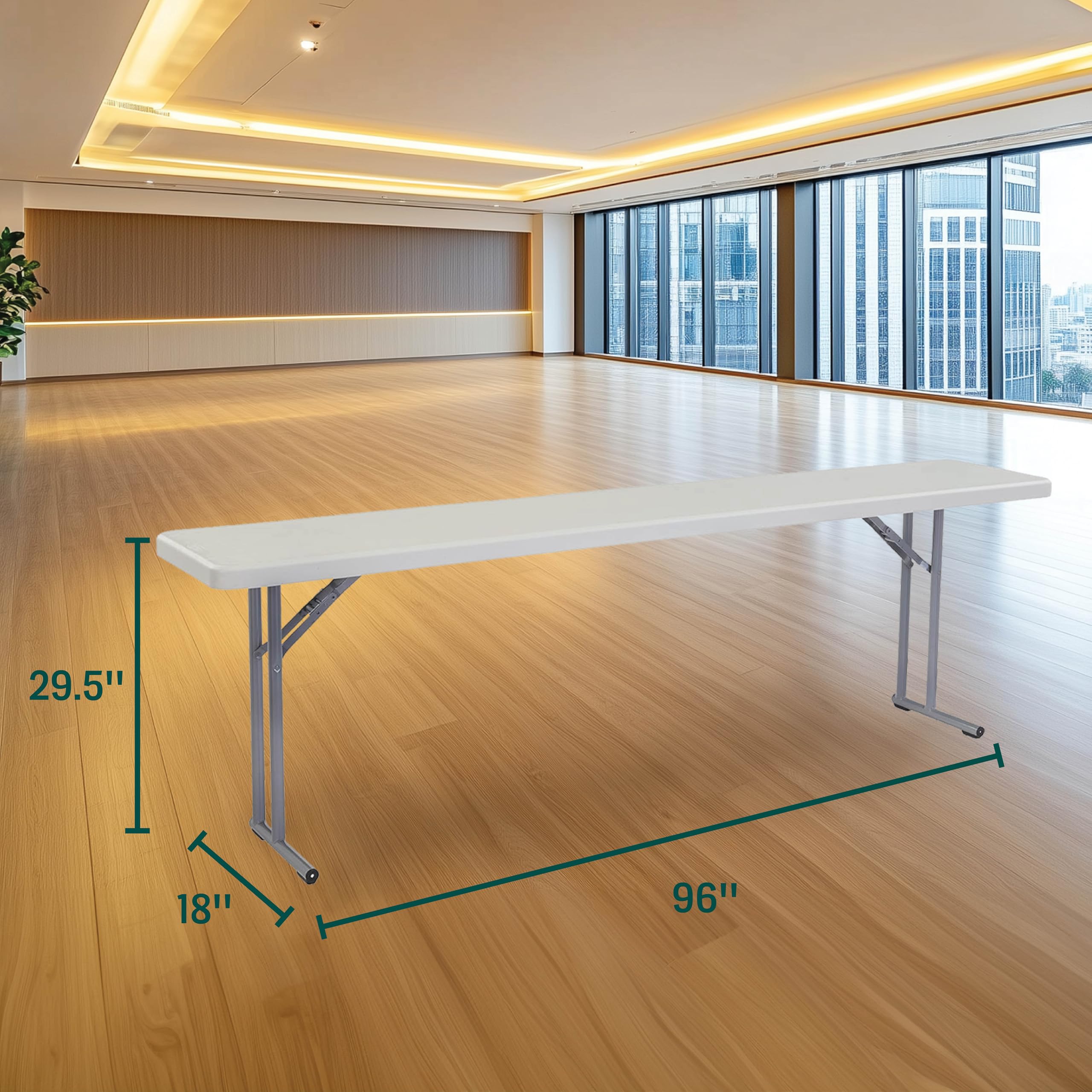 National Public Seating 18x96 Inch Heavy Duty Folding Table - Portable Conference Table for Office, Training Rooms & Events - Lightweight Durable Indoor/Outdoor Use in Speckled Gray - Perfect for Seminars, Trade Shows & Banquets