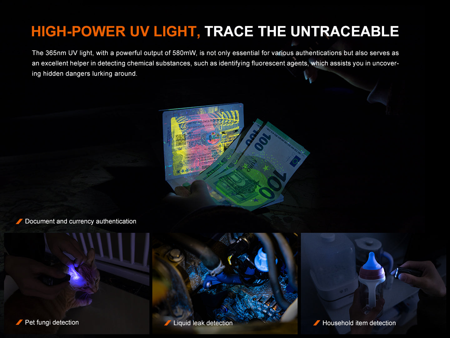 Fenix E06R Keychain Flashlight - Compact, Rechargeable with White, UV, and Red Laser Lights - Perfect for Outdoor, Emergency, and Everyday Carry (EDC)