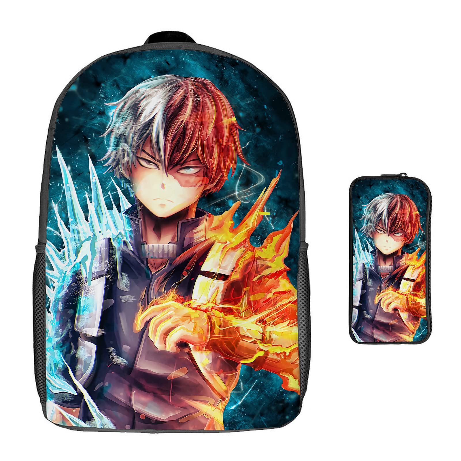 Anime My Hero Academia Backpack Set with Pencil Case - 16 Inch Cute School Backpack, Laptop Rucksack for Gym, Hiking & Travel - Perfect for Students, Cosplay & Anime Fans